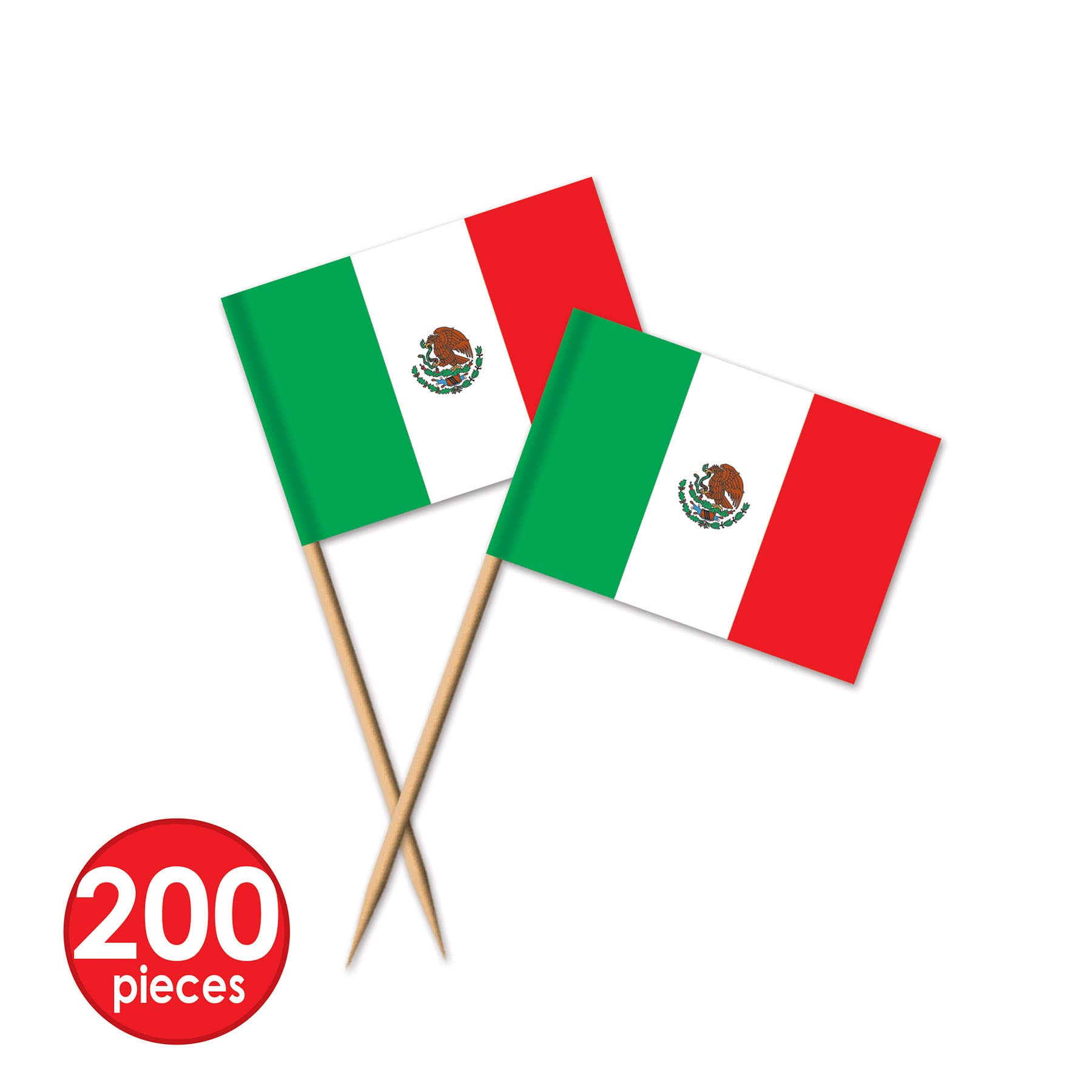 Beistle S60112AZ4 Mexican Flag Picks  Red/White/Green