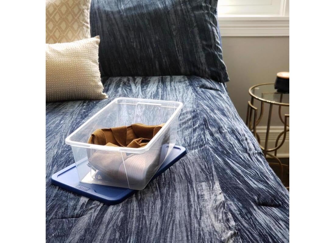 TOTE CLR/BLU LID 6QT