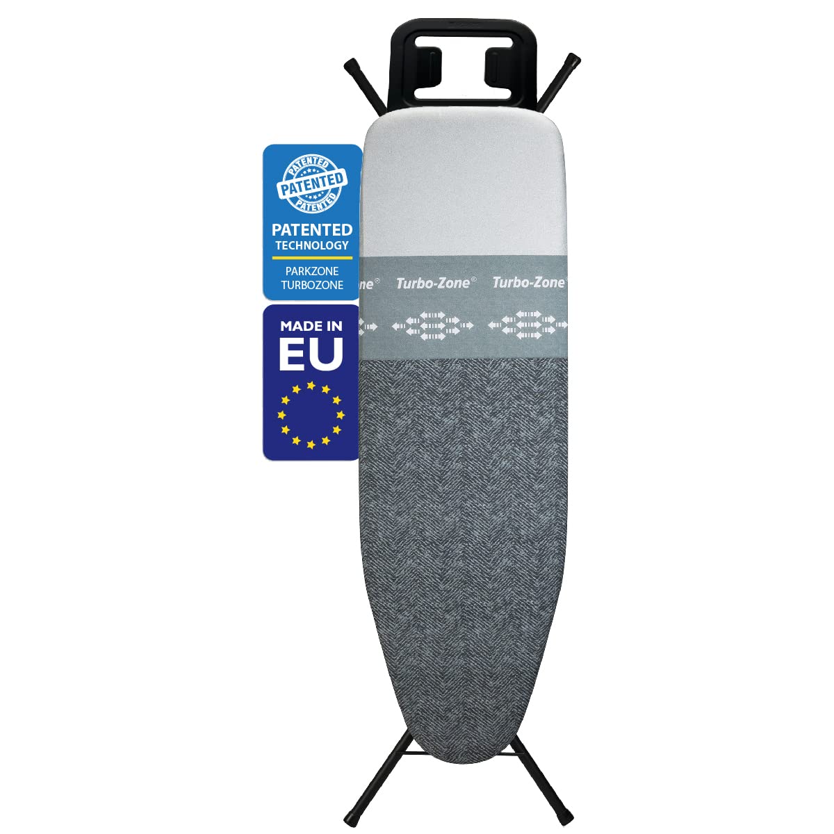 Bartnelli Ironing Board Made in Europe | Iron Board with 4 Layered Cover & Pad, Height Adjustable up to 36 Features A Safety Iro