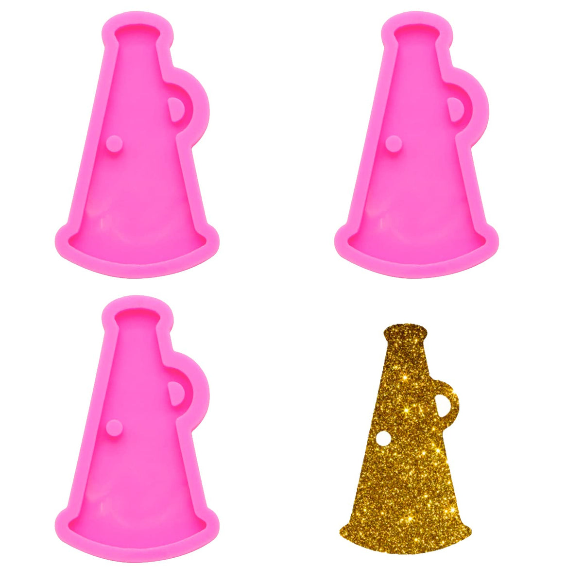 3 Pcs Megaphone Keychains Silicone Mold For Diy Fondant Mold Gum Paste Crystal Cupcake Cake Topper Decoration Chocolate Jelly Sh