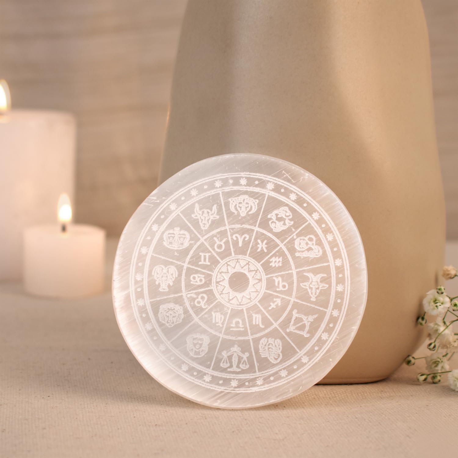 Astrotalk Selenite Charging Plate for Crystals | Purify & Amplify Energy | Crystal Cleansing & Recharging | Boosts Clarity & Intuition | Spiritual Gifts for Healing