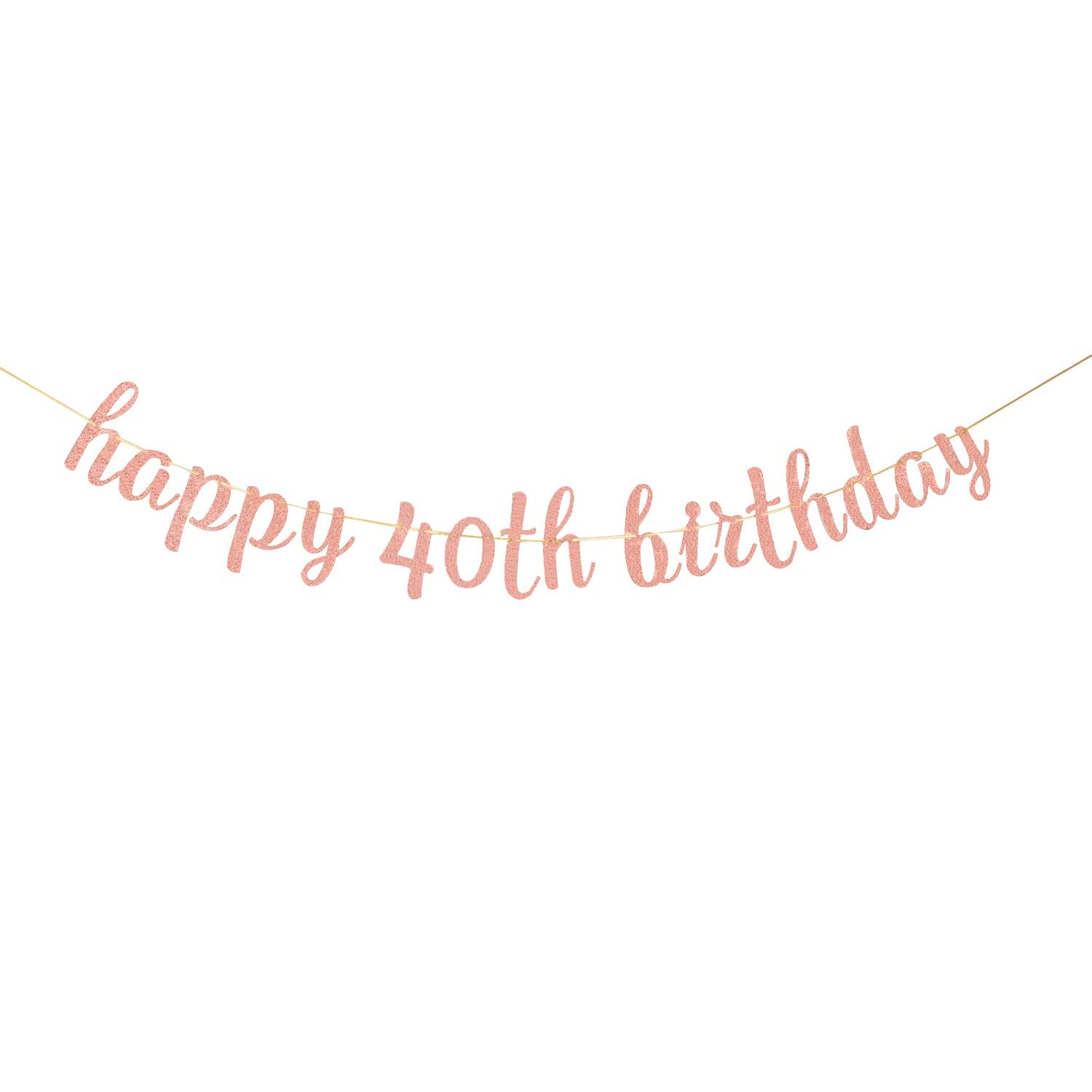 Innoru Glitter Happy 40Th Birthday Banner - Forty Sign Banner - Cheers To 40 Years Birthday Party Bunting Decorations Rose Gold