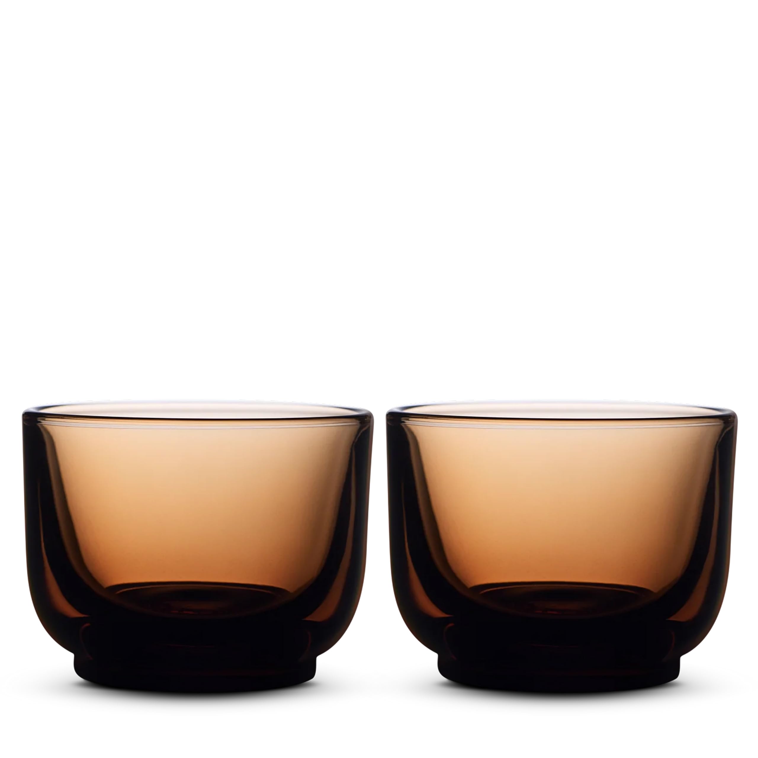Fellow Pirch Cortado Cups 4.5 oz, Set of 2, Weighted Soda Lime Glass Amber