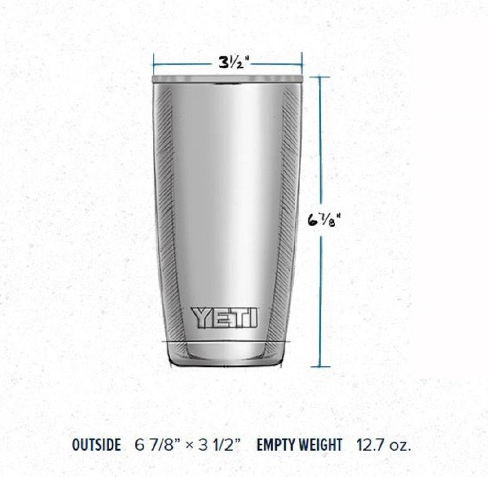 YETI Rambler 20 oz Tumbler - Stainless Steel, Vacuum Insulated, Includes Lid, Model 43410