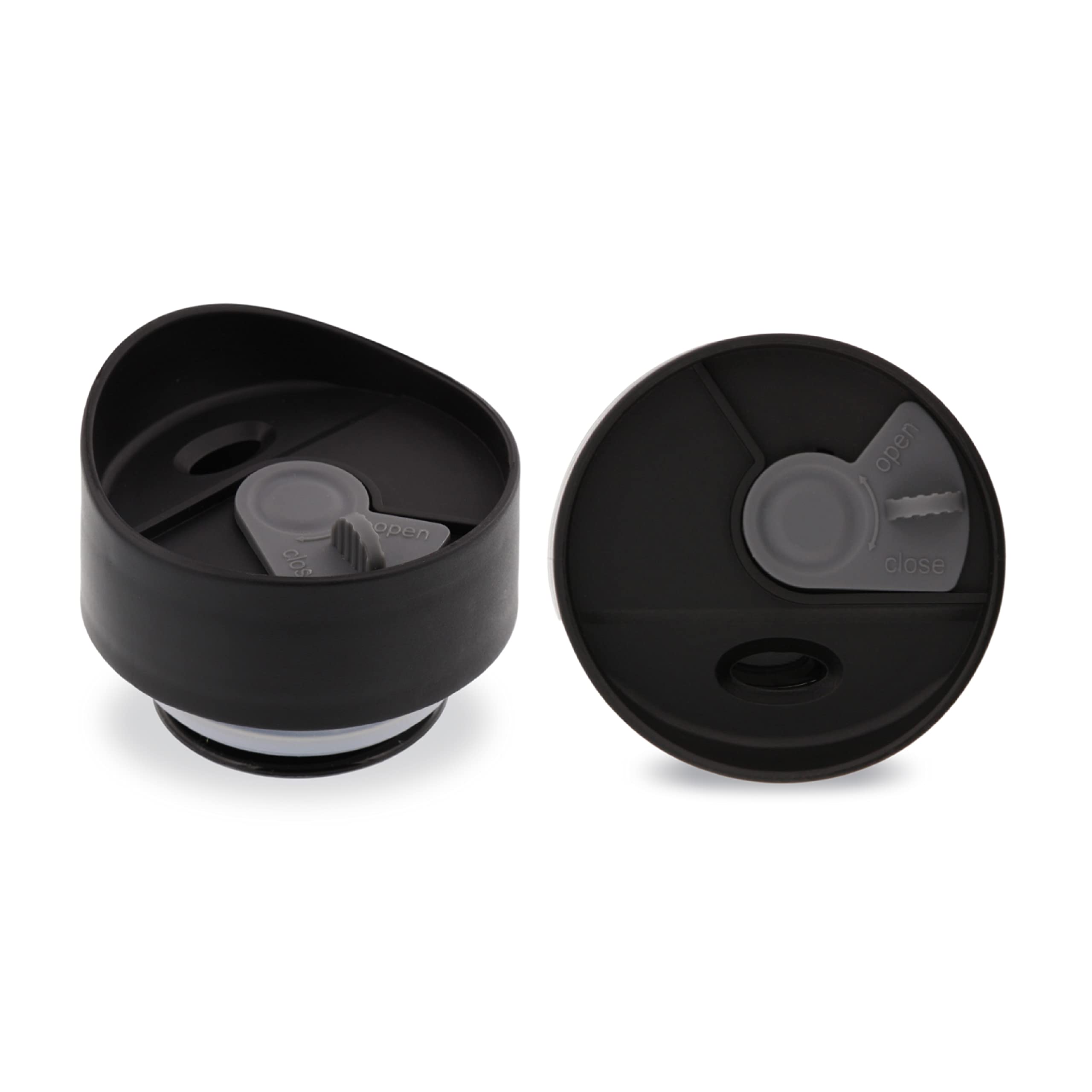 Reduce Wedge Tumbler Lid Replacement, Pack Of 2 Lids - Black With Grey, Leak Proof - Ideal For On The Go Drinking - Fits 17Oz Re