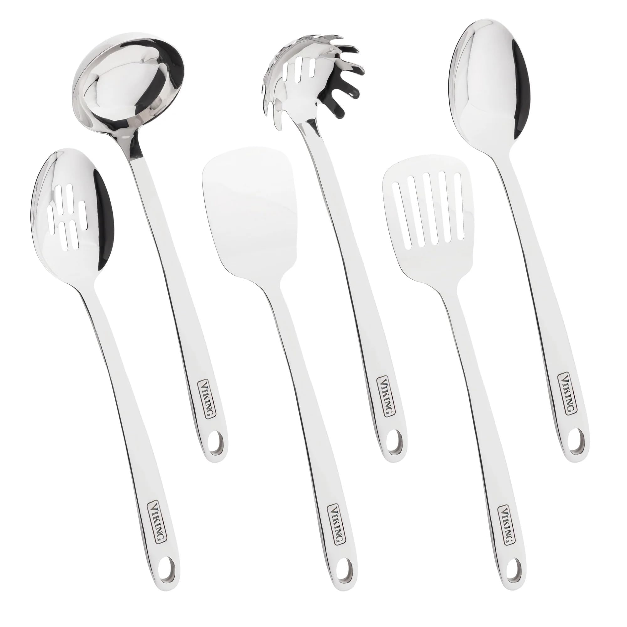 Viking Signature Handle 6-Piece Utensil Set, Silver