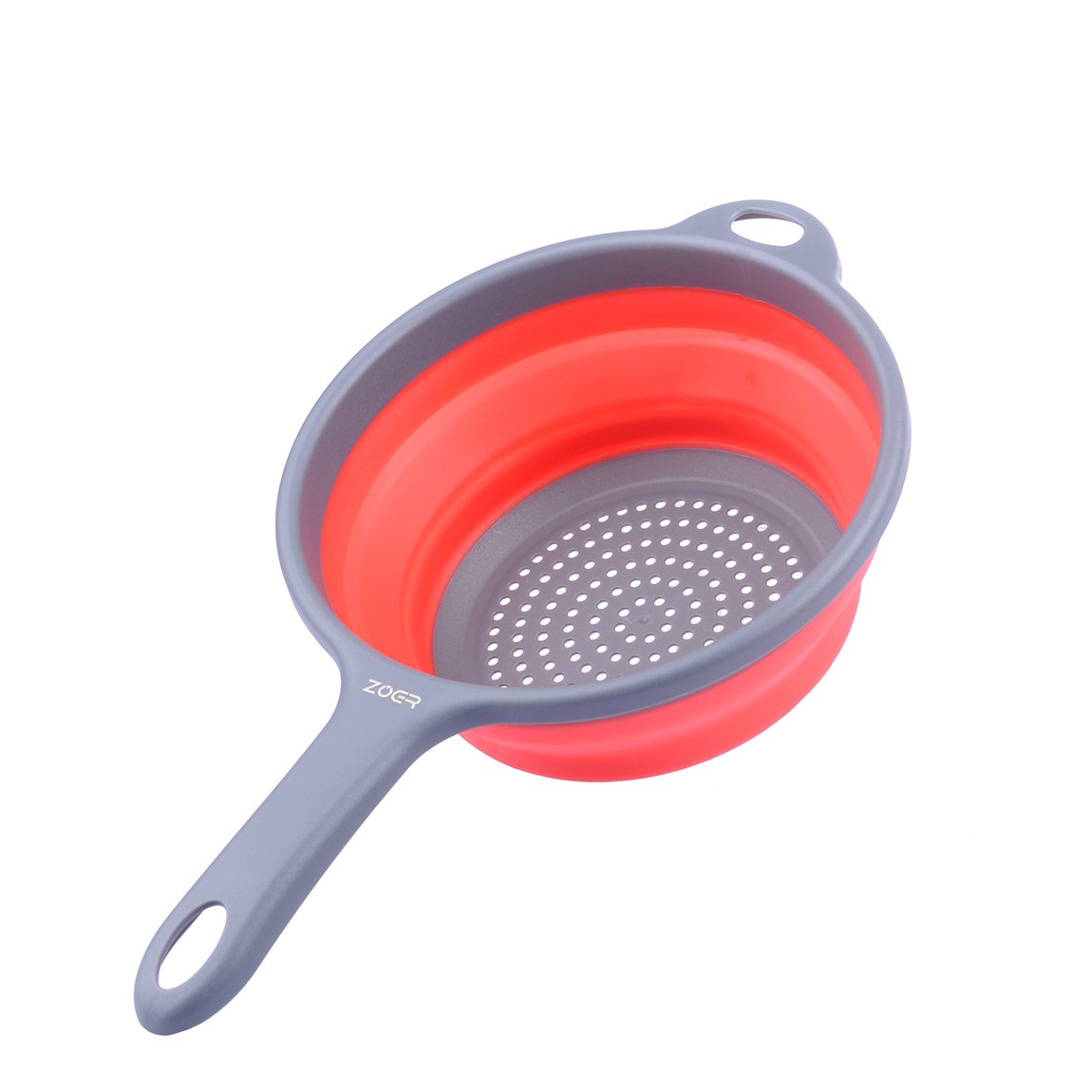 Zoer Kitchen Foldable Pasta Strainers,Collapsible Colanders With Handles,Space-Saver Folding Silicone Strainers Colander,Capacit