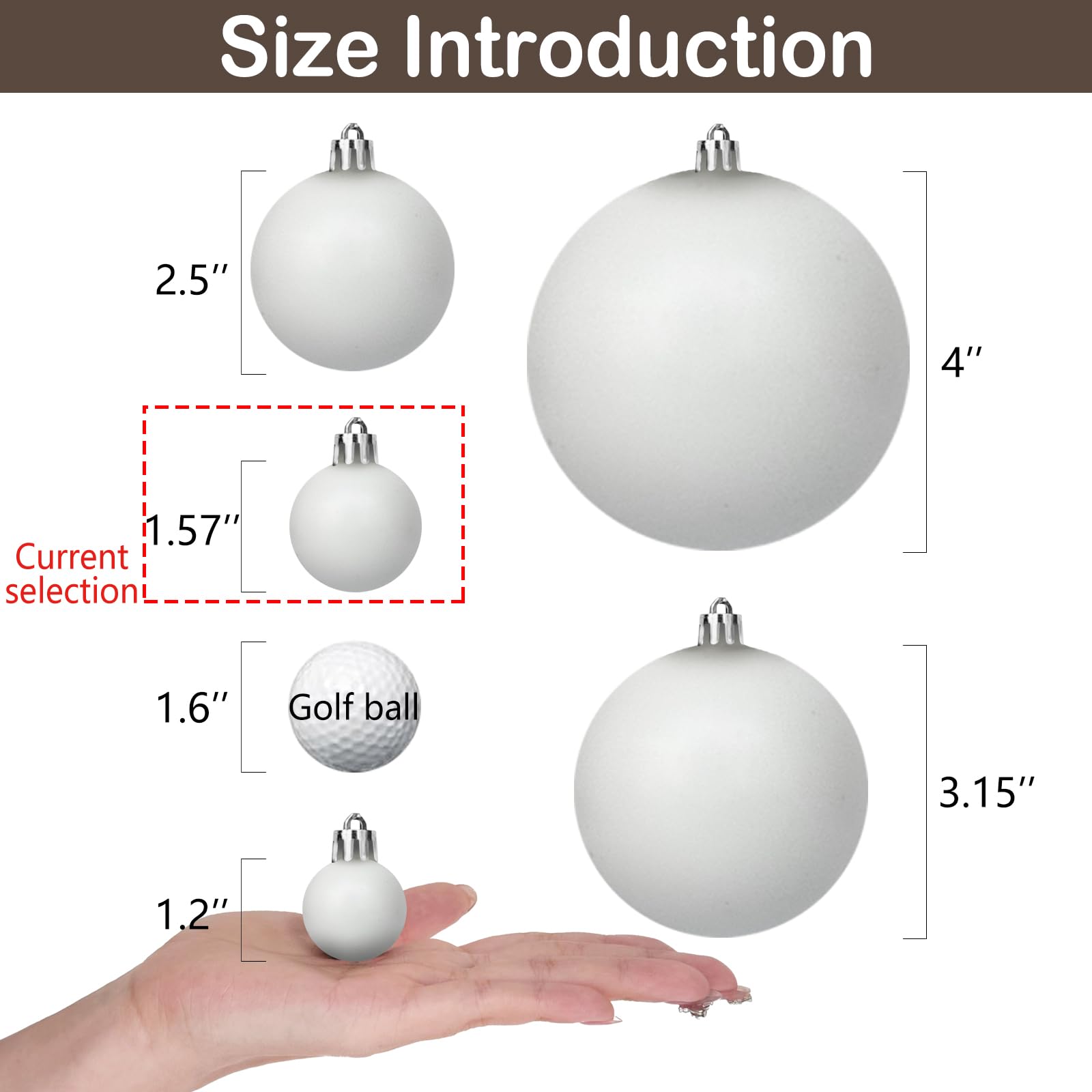 Emopeak 24Pcs Mini Christmas Balls Ornaments for Xmas Tree - 1.57 Inch Small Shatterproof Christmas Tree Decorations Hanging Bal