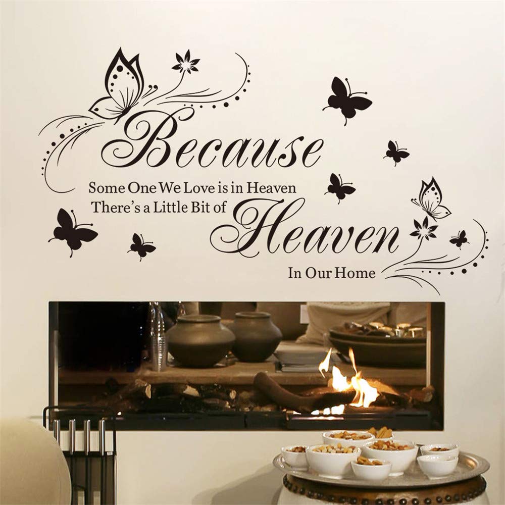 Ufengke ''Heaven In Our Home Wall Stickers Quotes And Sayings Wall Decals Art Decor For Bedroom Living Room