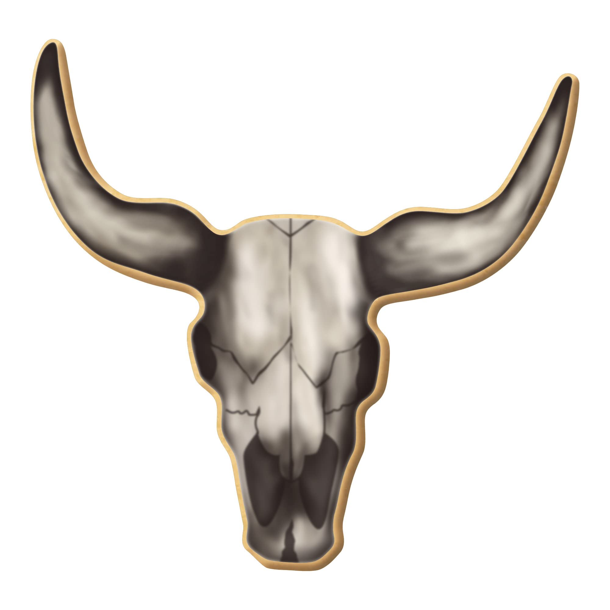 Bull Skull Longhorn Cookie Cutter 4.75 Inch - Made In The Usa - Foose Cookie Cutters Tin Plated Steel - Bull Skull Longhorn Cook