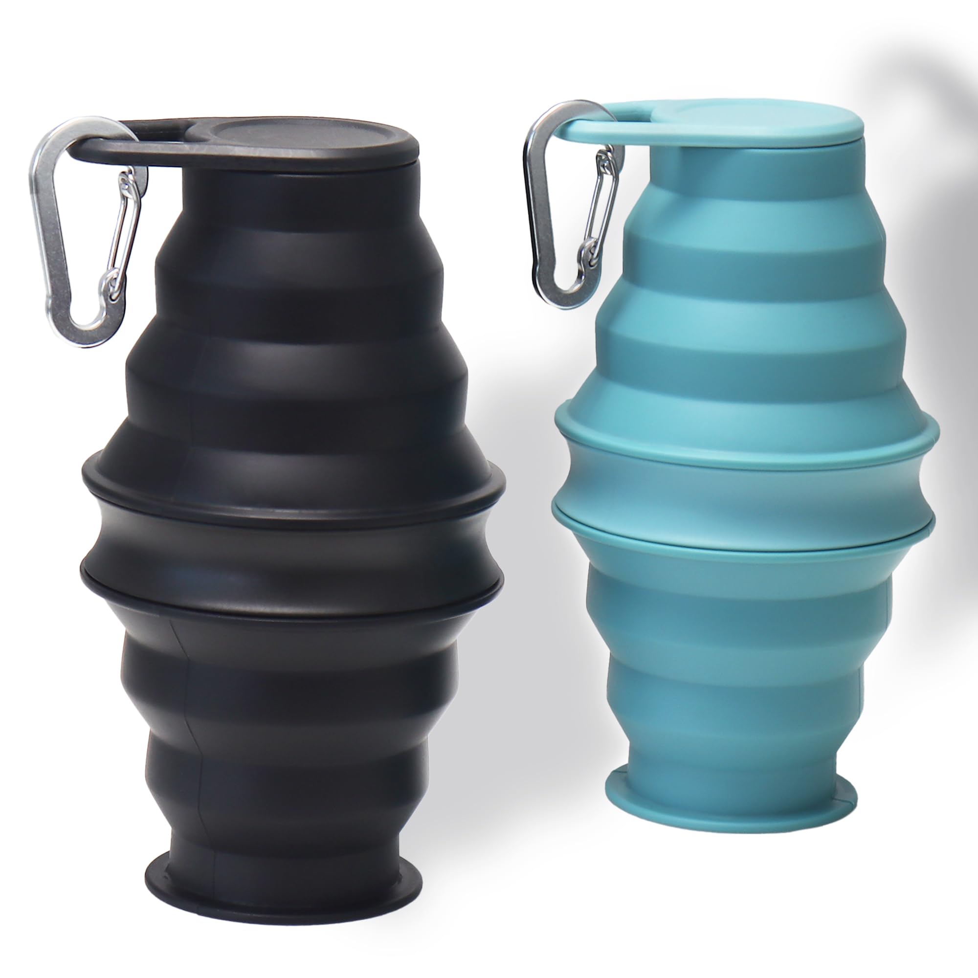 BB Hapeayou Collapsible Water Bottles 2 Pack 17 oz Silicone Foldable Travel