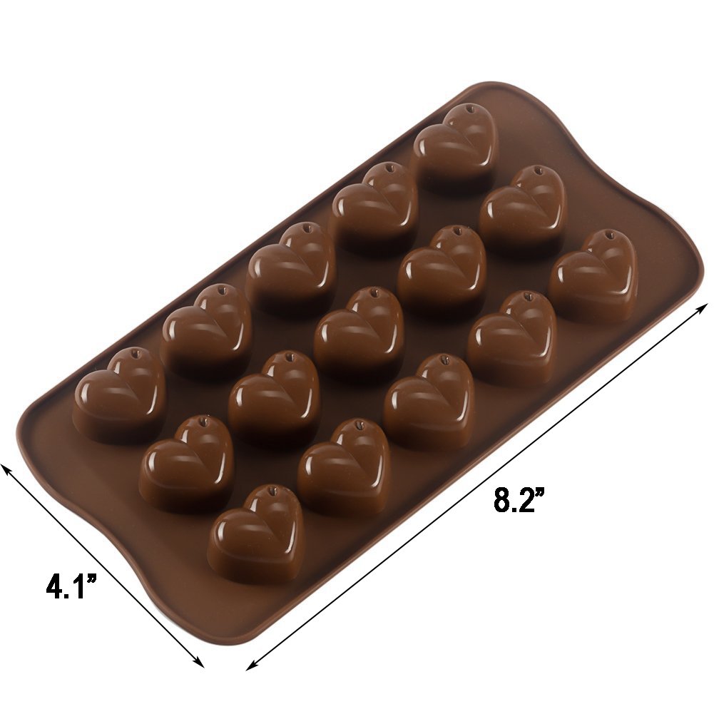 Silicone Heart Chocolate Mold  Candy Molds for Party  Wedding  Jelly  Heart Shaped Ice Cube  Pack of 2