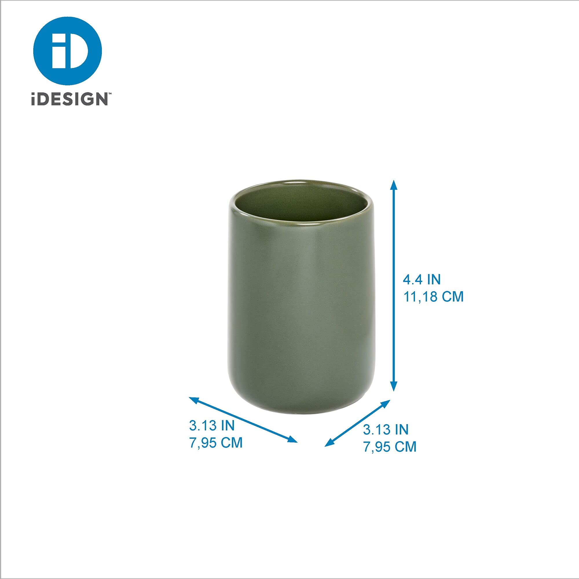 Interdesign Idesign Ceramic Earth Collection Tumbler Cup, Moss