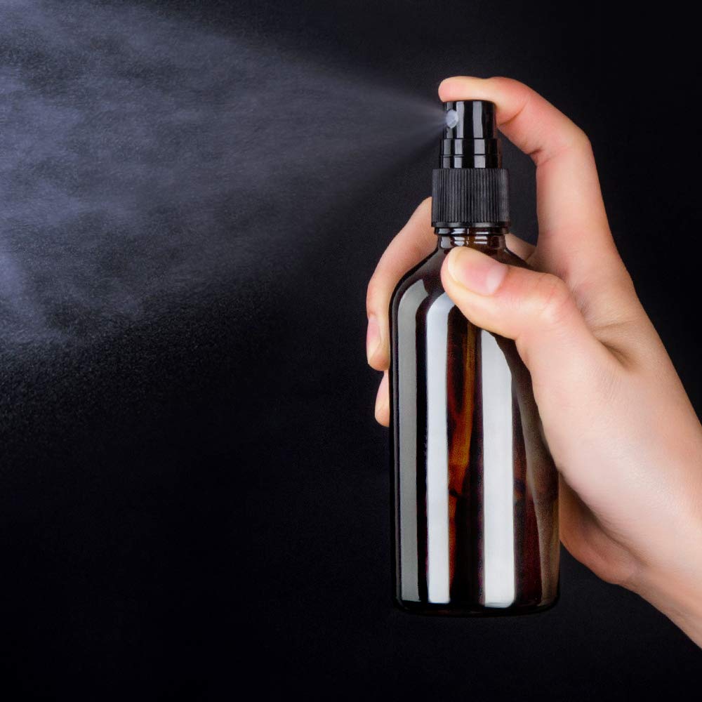 Hydior 4Oz Amber Glass Spray Bottle For Essential Oil, Empty Fine Mist Spray Bottle, 6 Pack