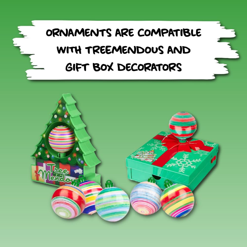 The Treemendous Ornament Decorator Christmas Decorating 6 Count Refill Kit - White Ball Ornaments Compatible with Treemendous Tr