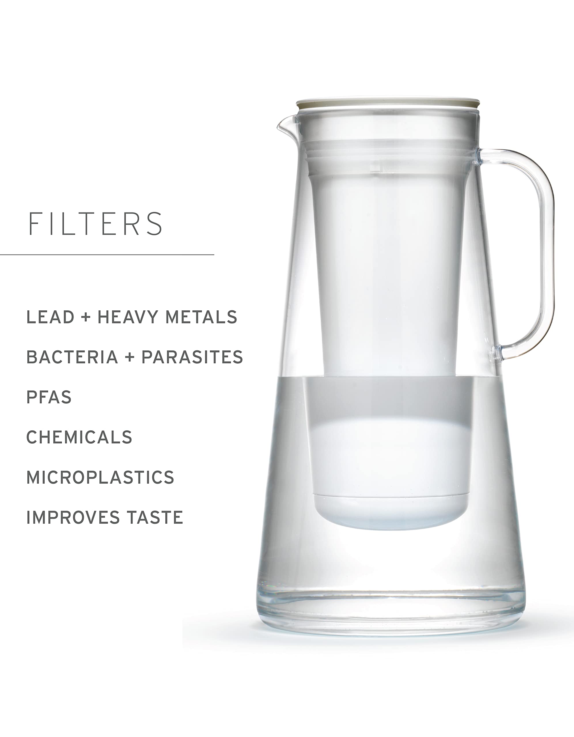 Lifestraw Home - Water Filter Pitcher, 10-Cup, Wisteria, Bpa Free Designed For Everyday Protection Against Bacteria, Parasites,