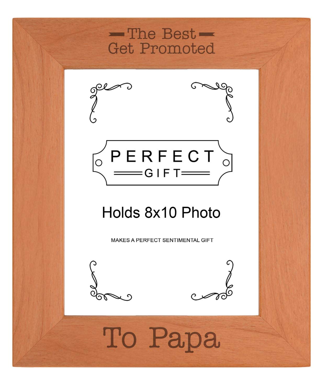 Sentimental Photo Frame The Best Get Promoted To Papa Wood Engraved 8x10 Portrait Picture Frame