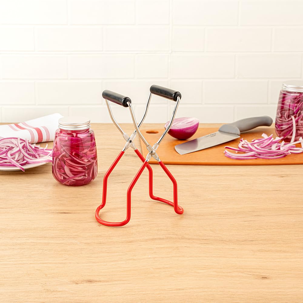 Restaurantware Met Lux 8.8 X 3.2 Inch Canning Jar Lifter 1 Durable Mason Jar Grabber - Withstands High Heat Vinyl-Coated Clamps