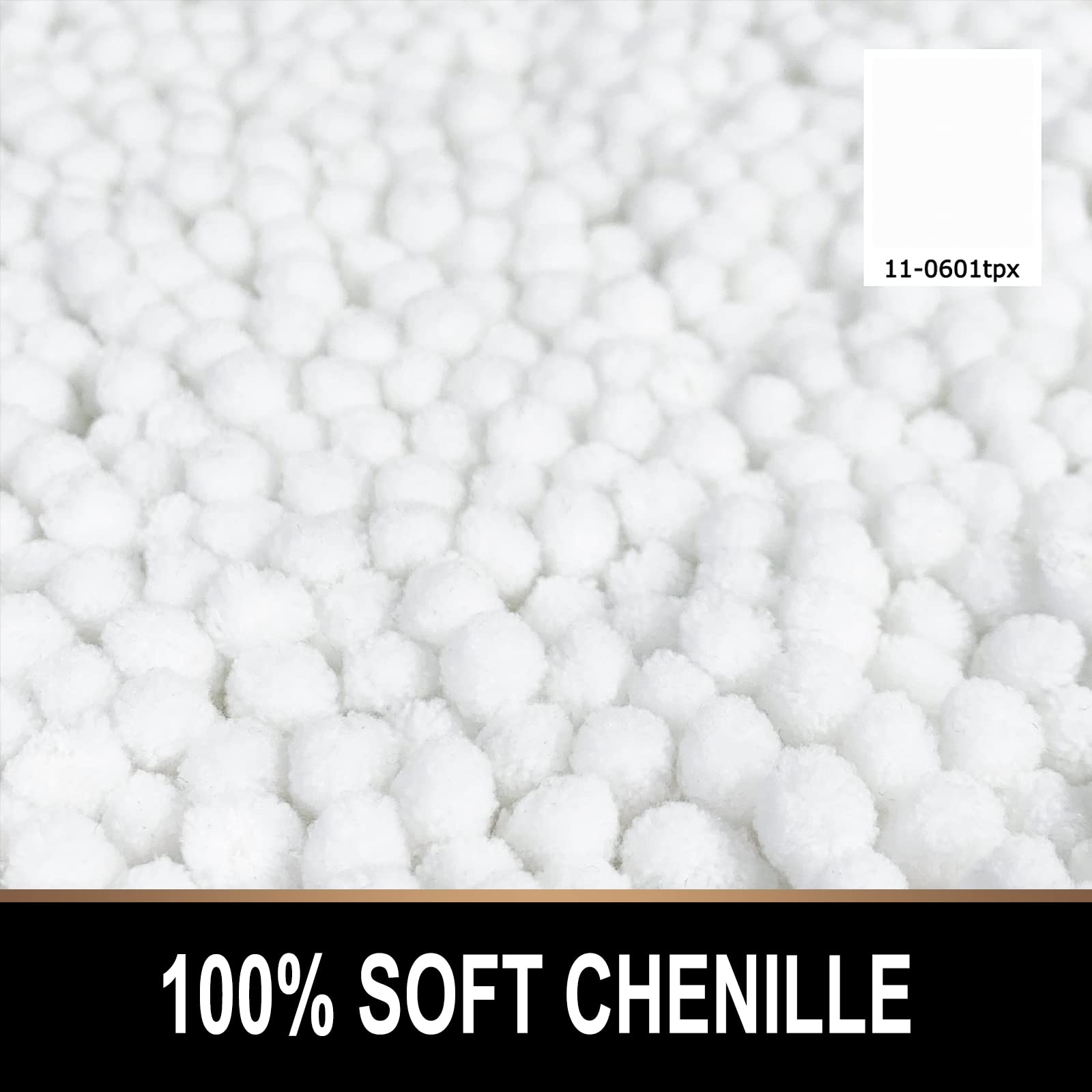 Mayshine Round Area Rug Set For Bathroom | Soft Plush Chenille Bath Mat, Water Absorbent Non-Slip Bathroom Rug | Washable Shag C