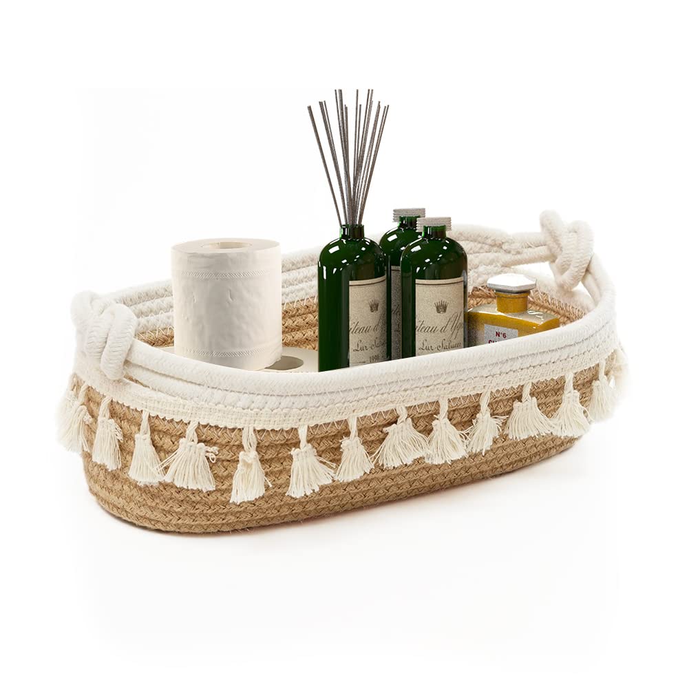 Hosroome Small Woven Storage Basket Boho Decor Baskets For Organizing Small Storage Basket For Bedroom Nursery Livingroom Entryw