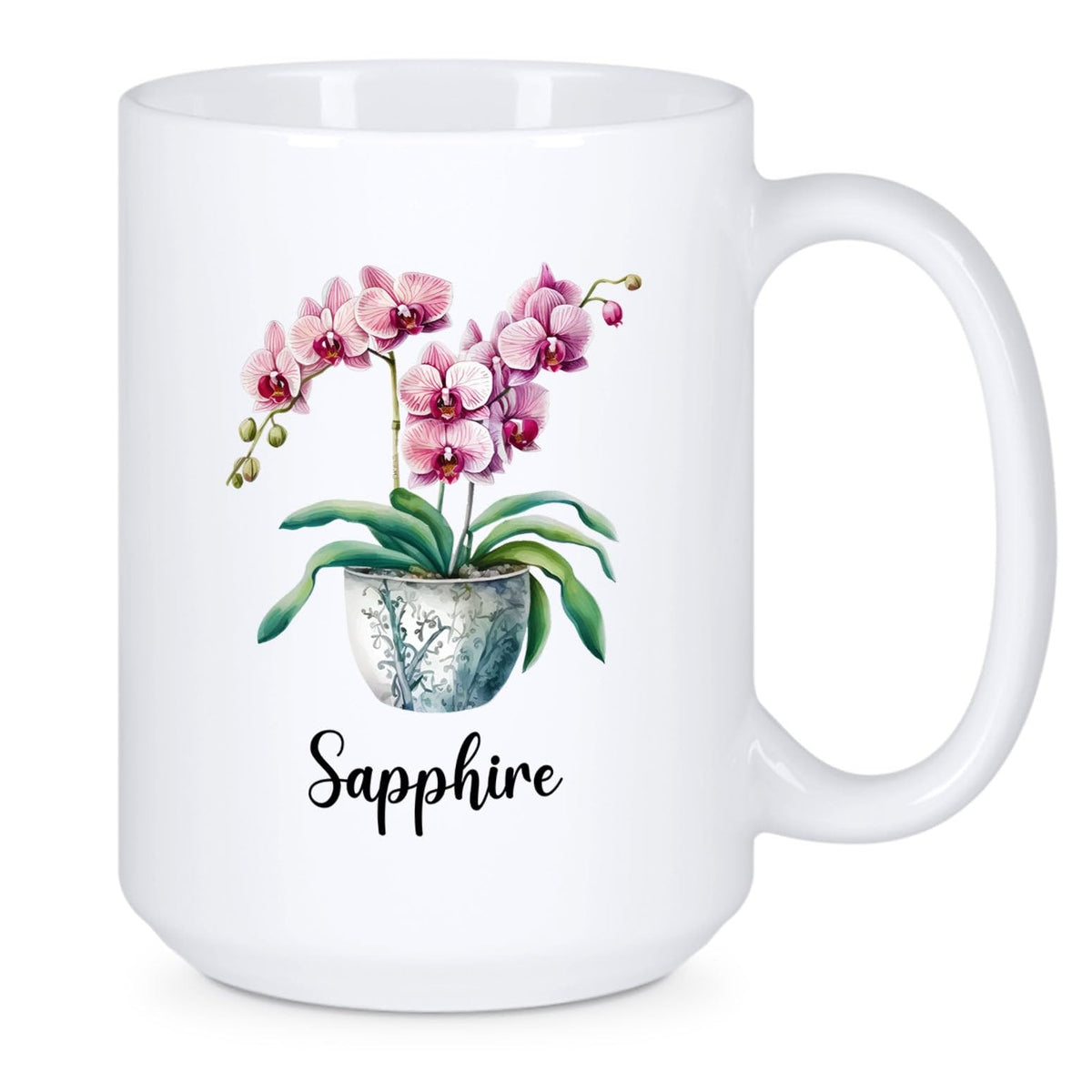 Personalized Phalaenopsis Orchids Coffee Mug Gift, Custom Phalaenopsis Orchids Ceramic Mug, Floral Lover Tea Mug, Customized Nam