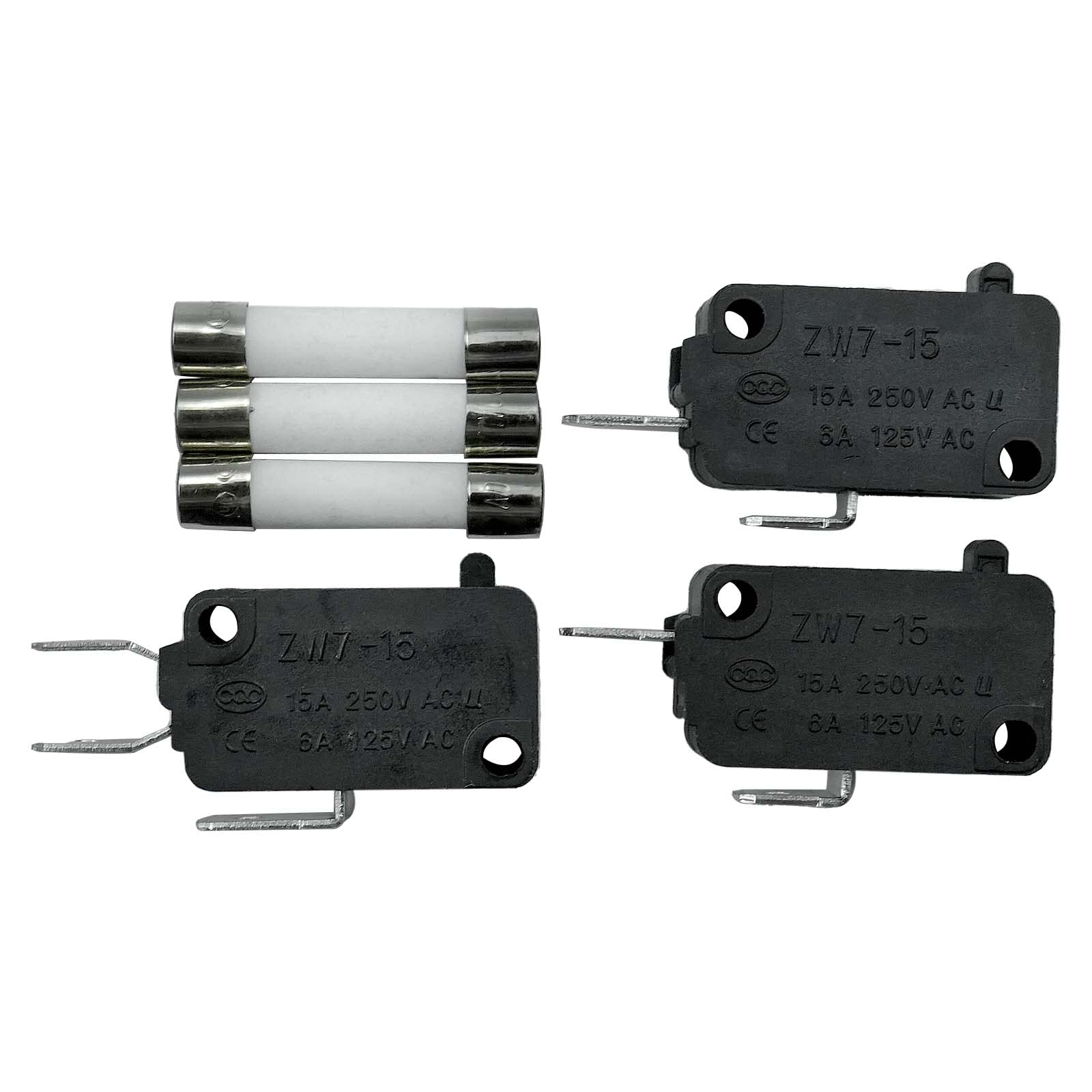 3B73362F & Wb24X830 & W10727360 Microwave Oven Door Micro Switch And Slow-Blow Ceramic Fuses Compatible With Starion Microwave O