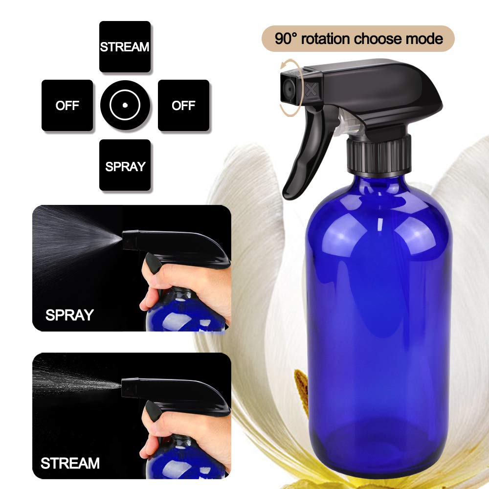 Loretoy Glass Spray Bottle Kit  10 (2  16 Oz, 2  4 Oz, 6  2 Oz), 9  10 Ml Roller Bottles, Anti Uv, Multi Size And Versatile, Sui