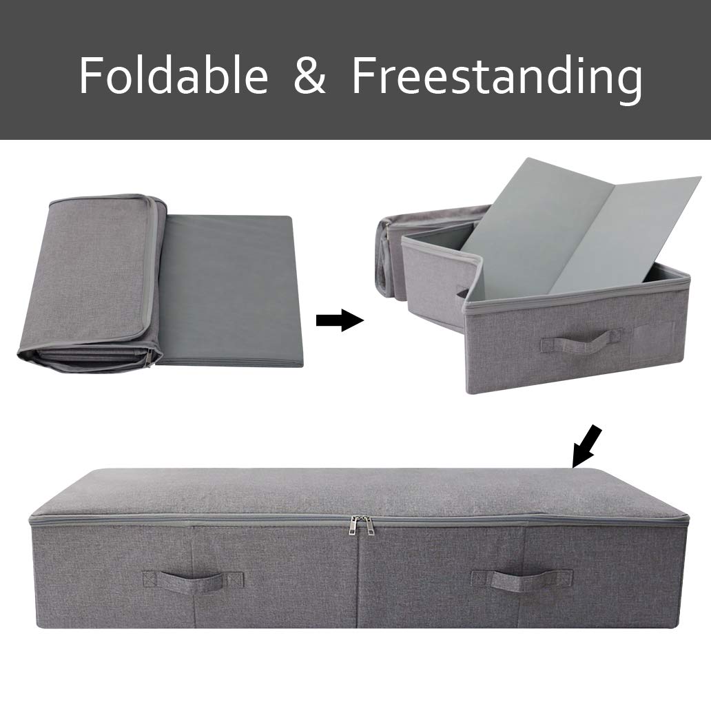 iwill CREATE PRO 39.4X16.9X7 Under bed Shoes Storage Organizer Containers with Lid, Dust proof & Breathable, Durable Plastic Boa