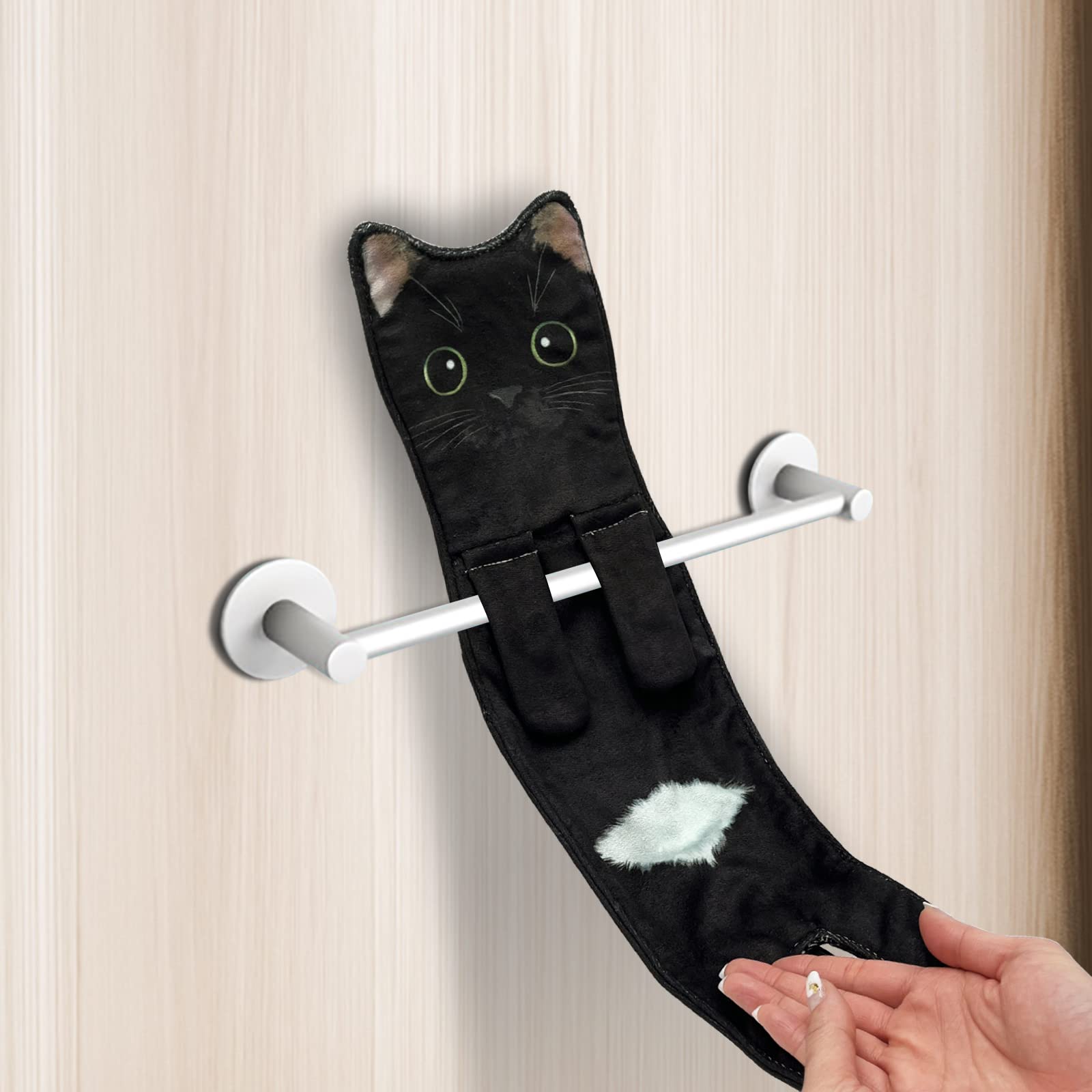 Hawgiman Hand Towels For Bathroom Kitchen,Cute Cat Quick-Dry Hanging Hand Towels Decorative For Bathroom Face Towels,Funny Gifts