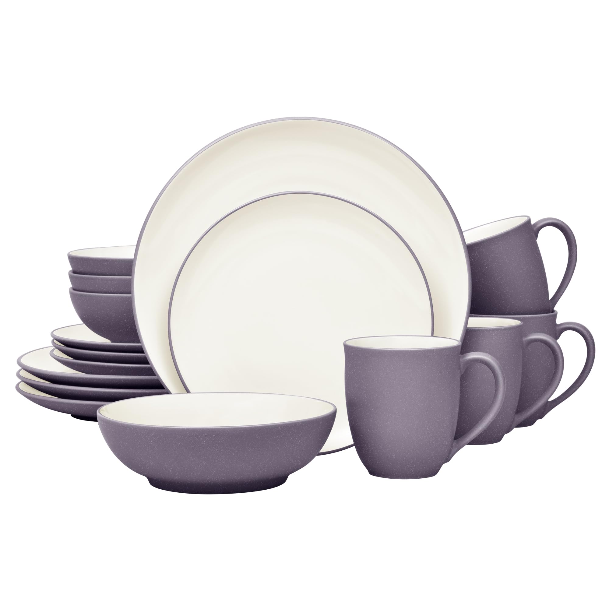 Noritake Colorwave Plum 16-Piece Coupe Dinnerware Set, Service For 4