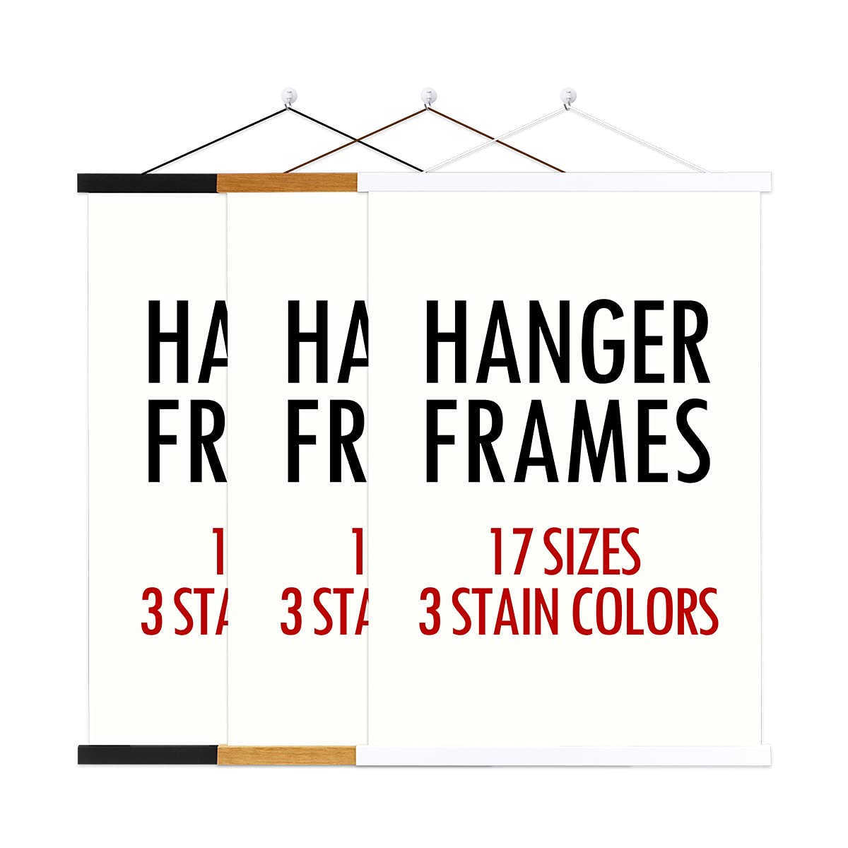 Ywlake Magnetic Poster Hanger, 9X12 9X14 9X17 Poster Frame Wood Wooden Magnet Print Posters Dowel Scroll Hanger Hangers Hanging