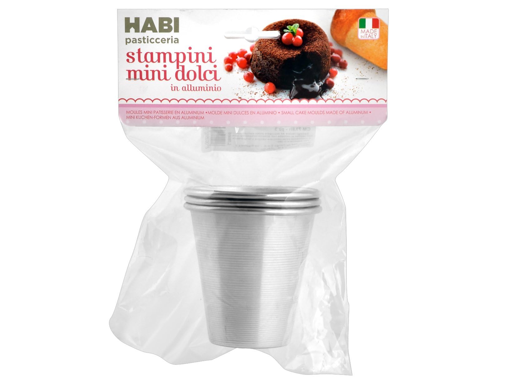 HABI art173 Pack of 3 Shapes Baba au Rhum, 7 x 8 cm, Aluminium, Silver, 3 Units