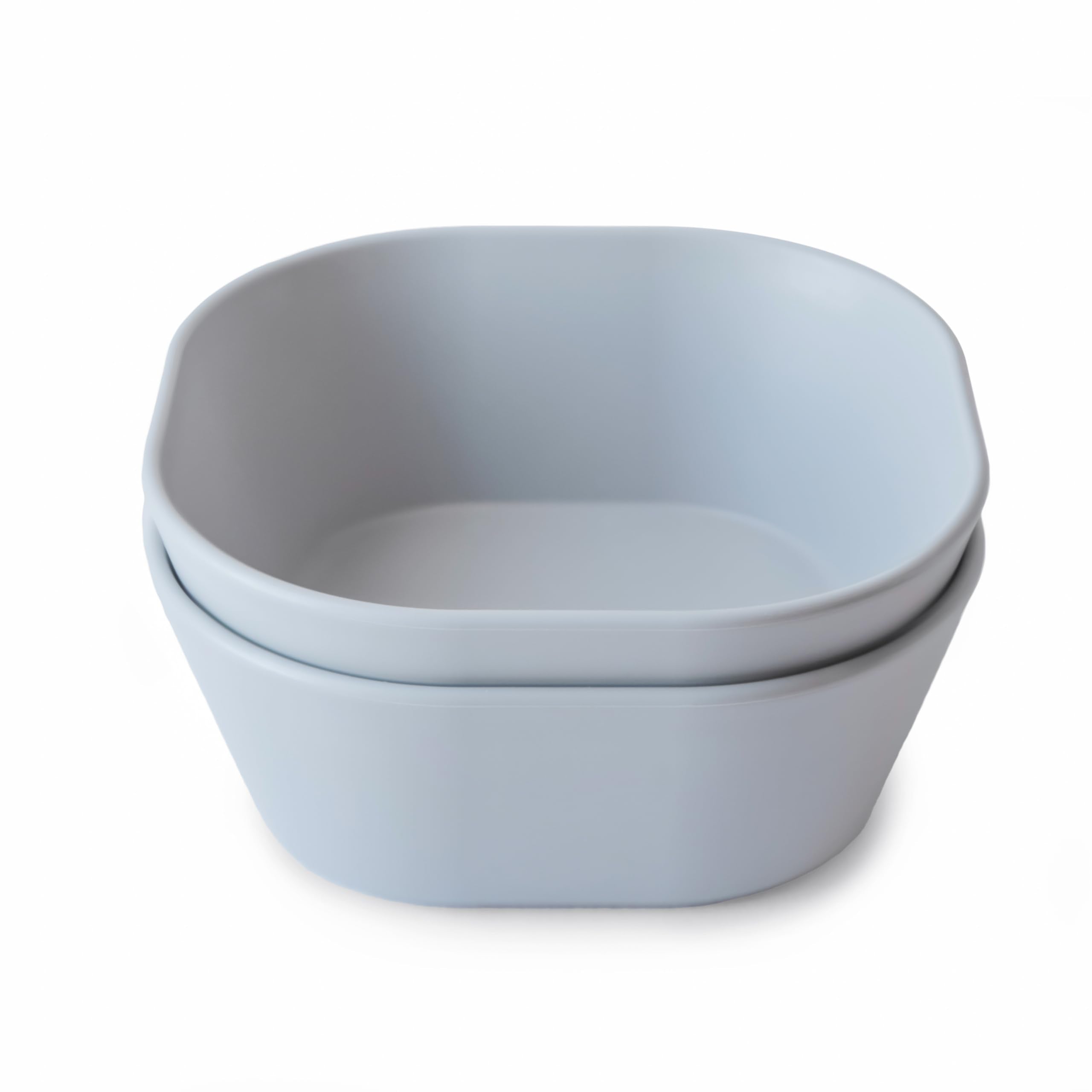 mushie Square Dinnerware Bowls for Kids | Made in Denmark, Set of 2 (Cloud)