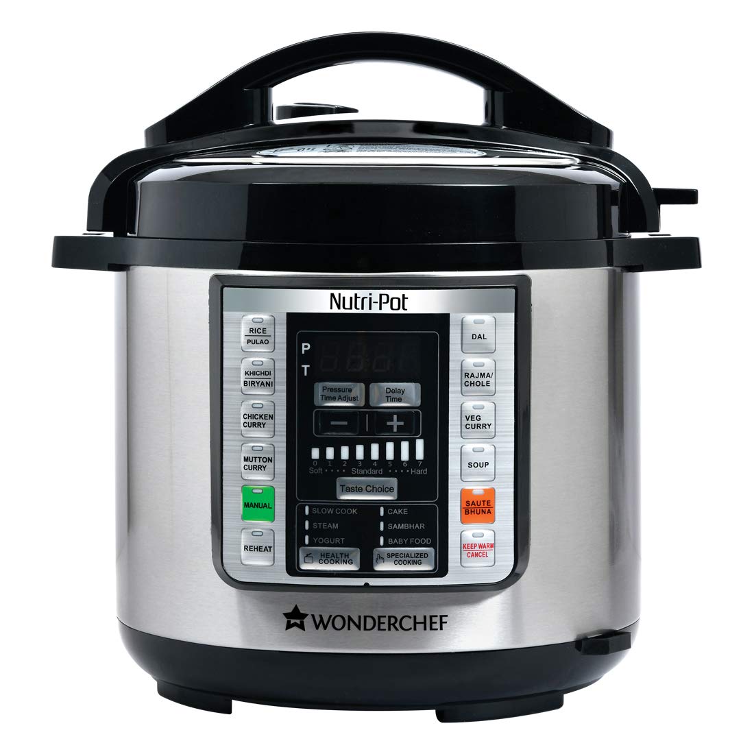 Wonderchef Nutri-Pot 6L 7 In 1 Programmable (Slow Cooker, Steamer, Yogurt Maker, Saute, Rice Cooker, Warmer And Pressure Cooker)
