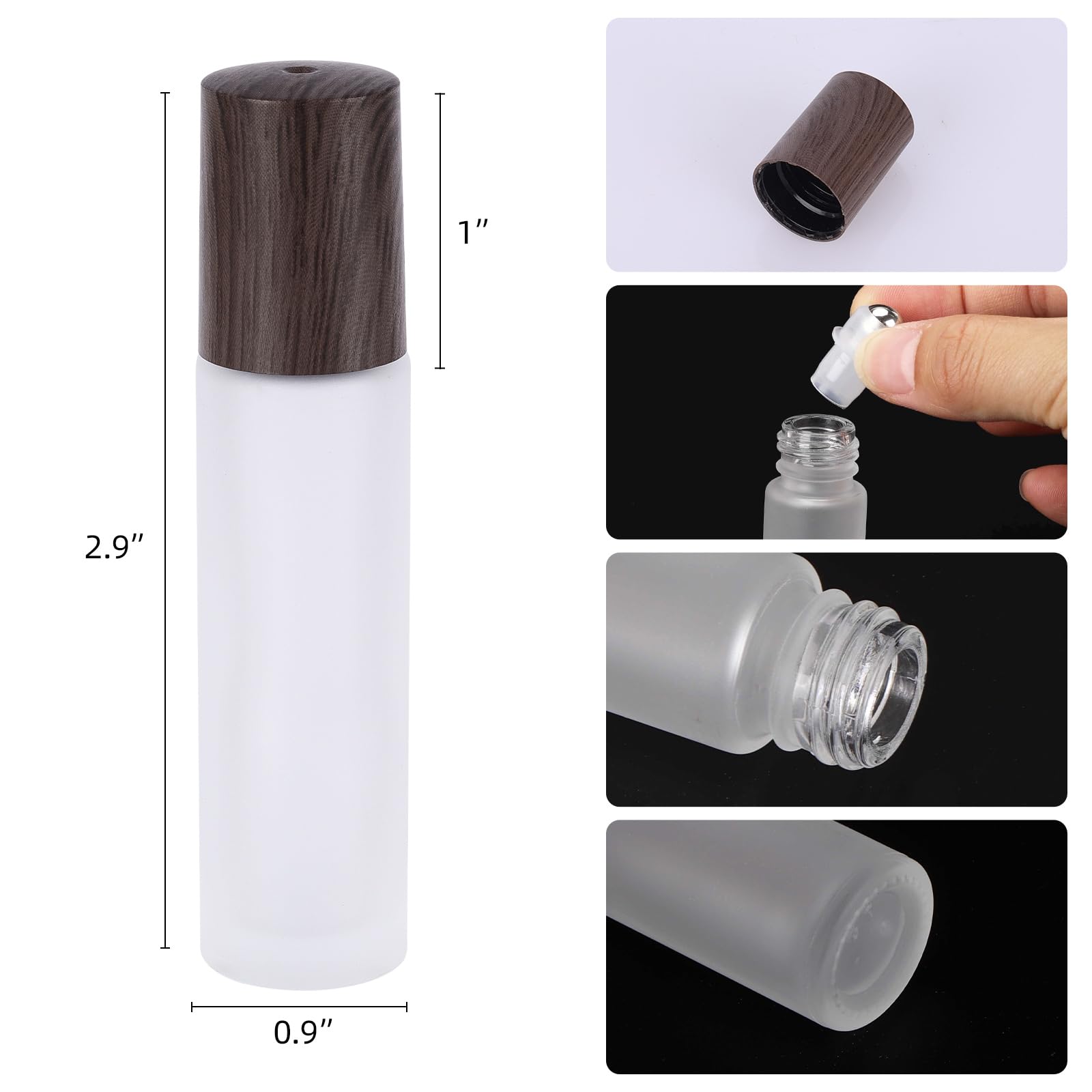 Tbestmax 12 Pcs 10 ml Glass Roll on Bottle with Lid for Essential Oils  Refillable Clear Perfume Sample Bottles with Stainless Steel Roller Ball