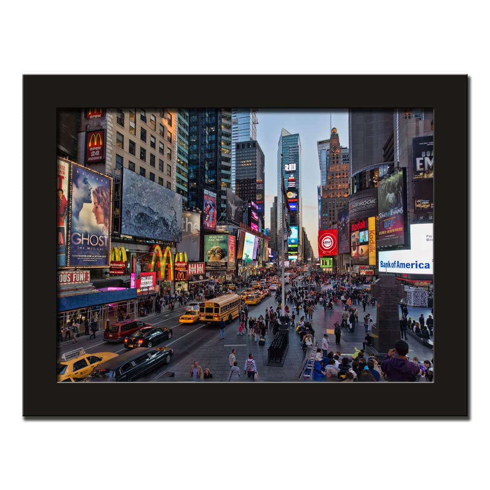 Furnishfantasy Times Square New York City Poster Framed For Home And Office Wall Decor | Home Decor | Frame Size: 13 Inch X 10 I