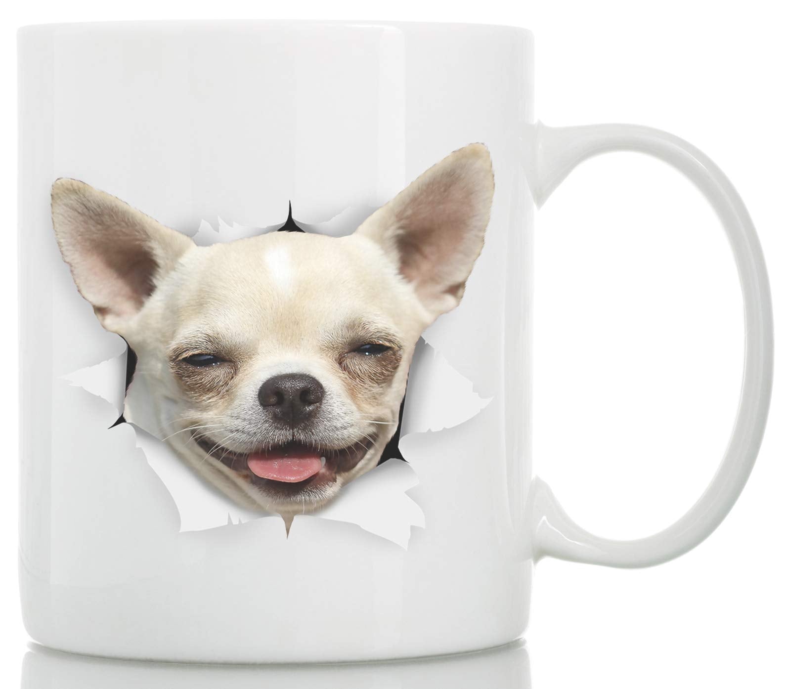 Winston & Bear Happy Chihuahua Mug - Ceramic Chihuahua Coffee Mug - Perfect Chihuahua Gifts - Funny Cute Chihuahua Dog Coffee Mu