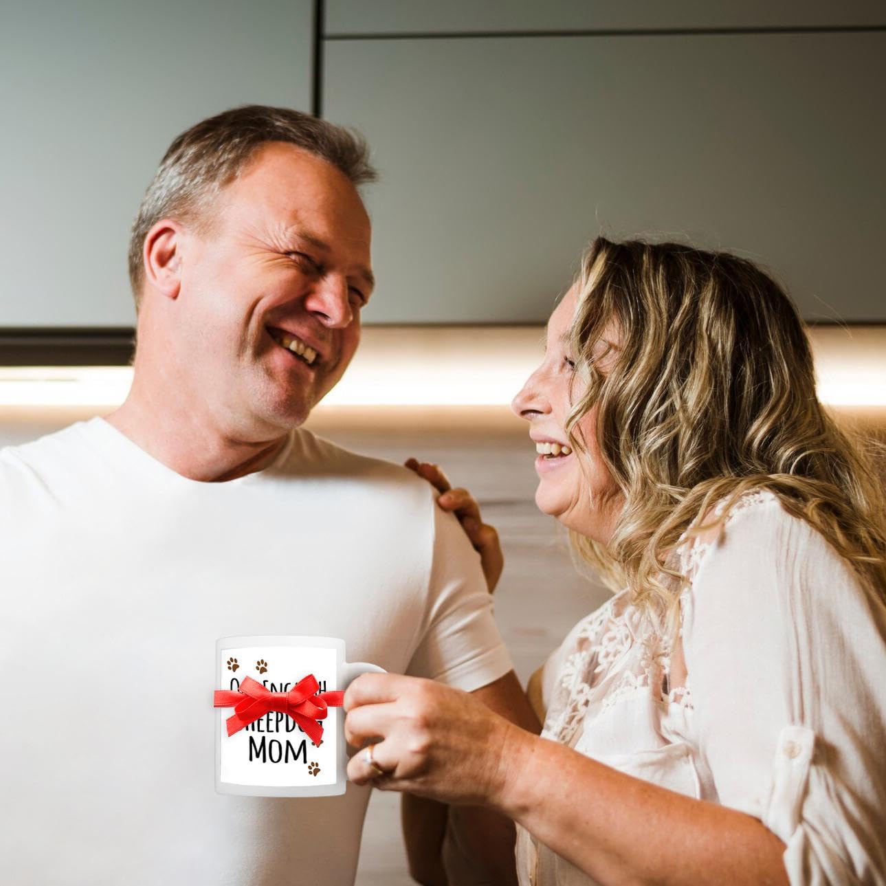 3dRose Old English Sheepdog Mom Mug, 11 oz, Ceramic