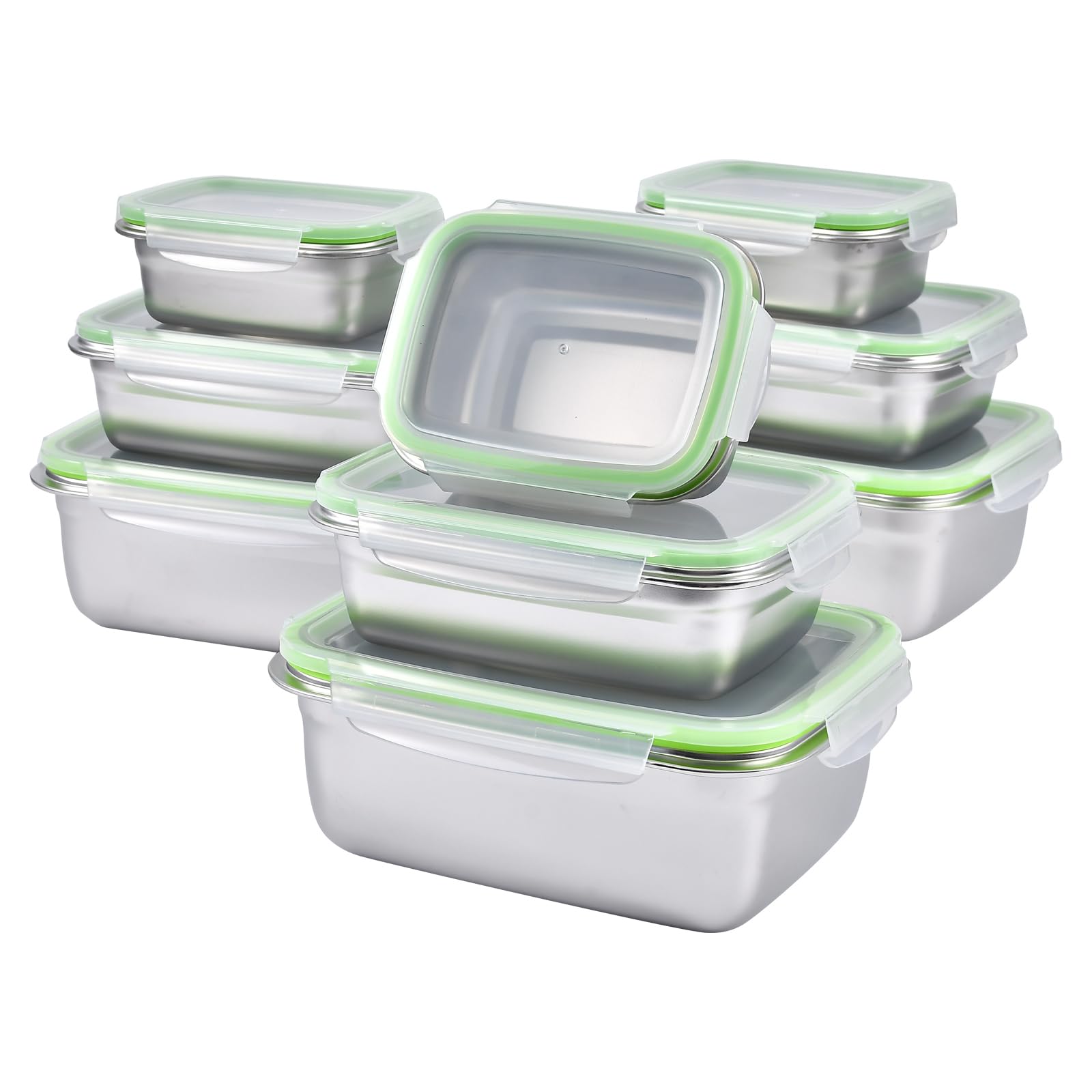 Uptrust Stainless Stainless Steel Food Storage Containers | Leak Proof & Airtight Lids | Set Of 9 Containers Bpa Free That Are D