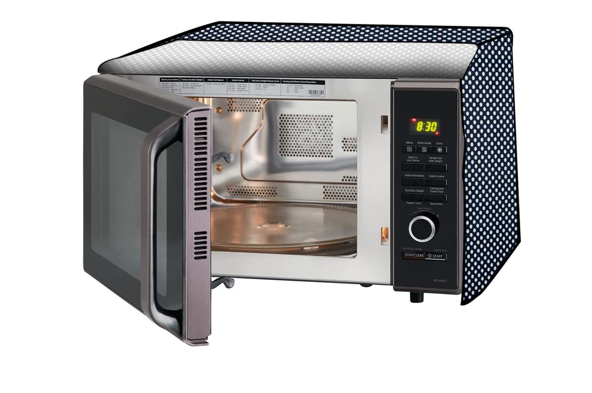 The Furnishing Tree Microwave Oven Cover Full Closure Pvc Suitable For All Major Brands For Size Lxwxh 17X20X14 In Inches Polka 