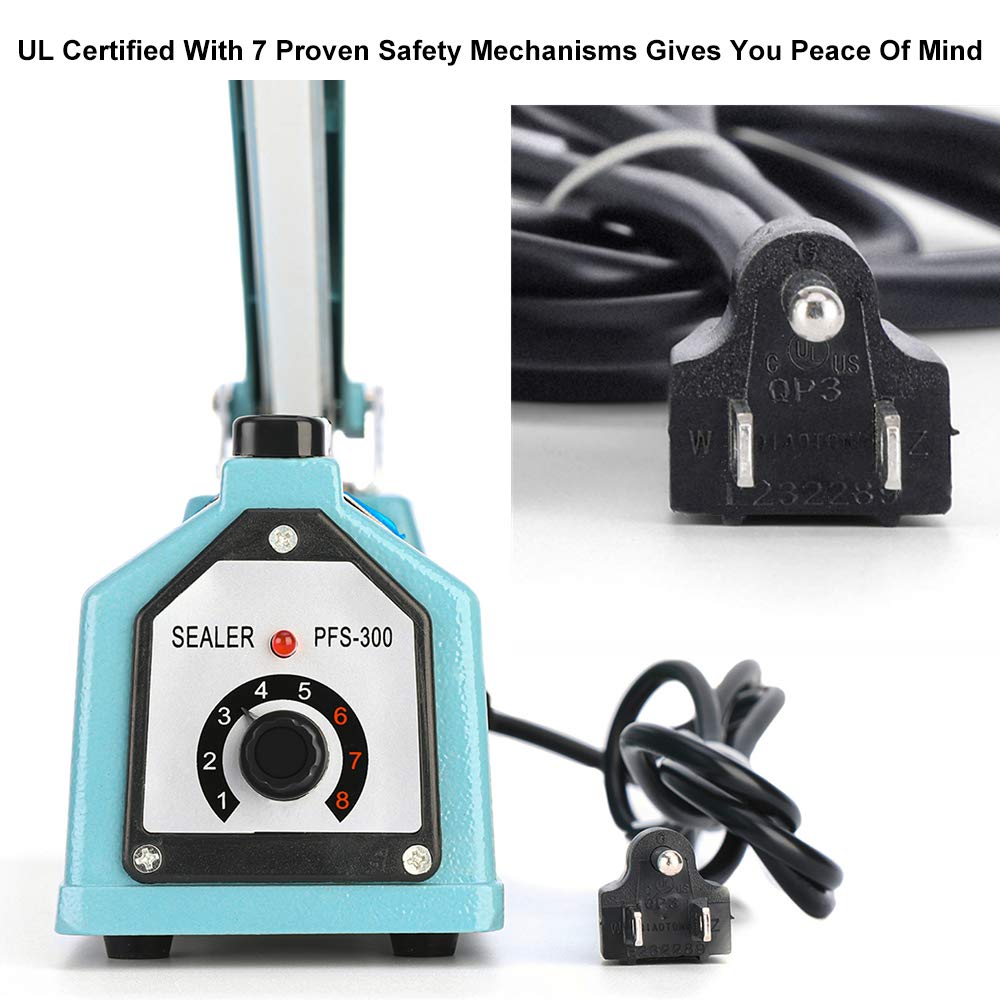 Linsnfield Sealer Pro, Patented 8Inch Impulse Heat Bag Sealer, 2Mm Sealing Width Poly Bag Seal Machine, 2 Replacement Kits 2 Fus