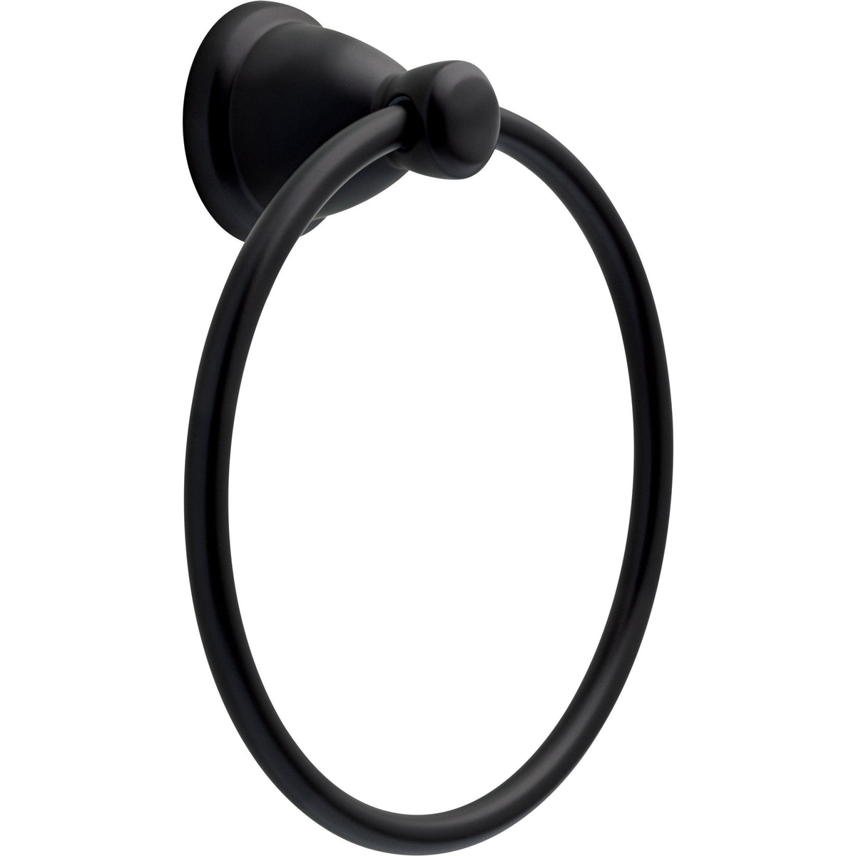 Franklin Brass Kinla (1-Pack) Hand Towel Holder Matte Black Towel Racks For Bathroom Wall Round Towel Ring Holder For Bath Towel