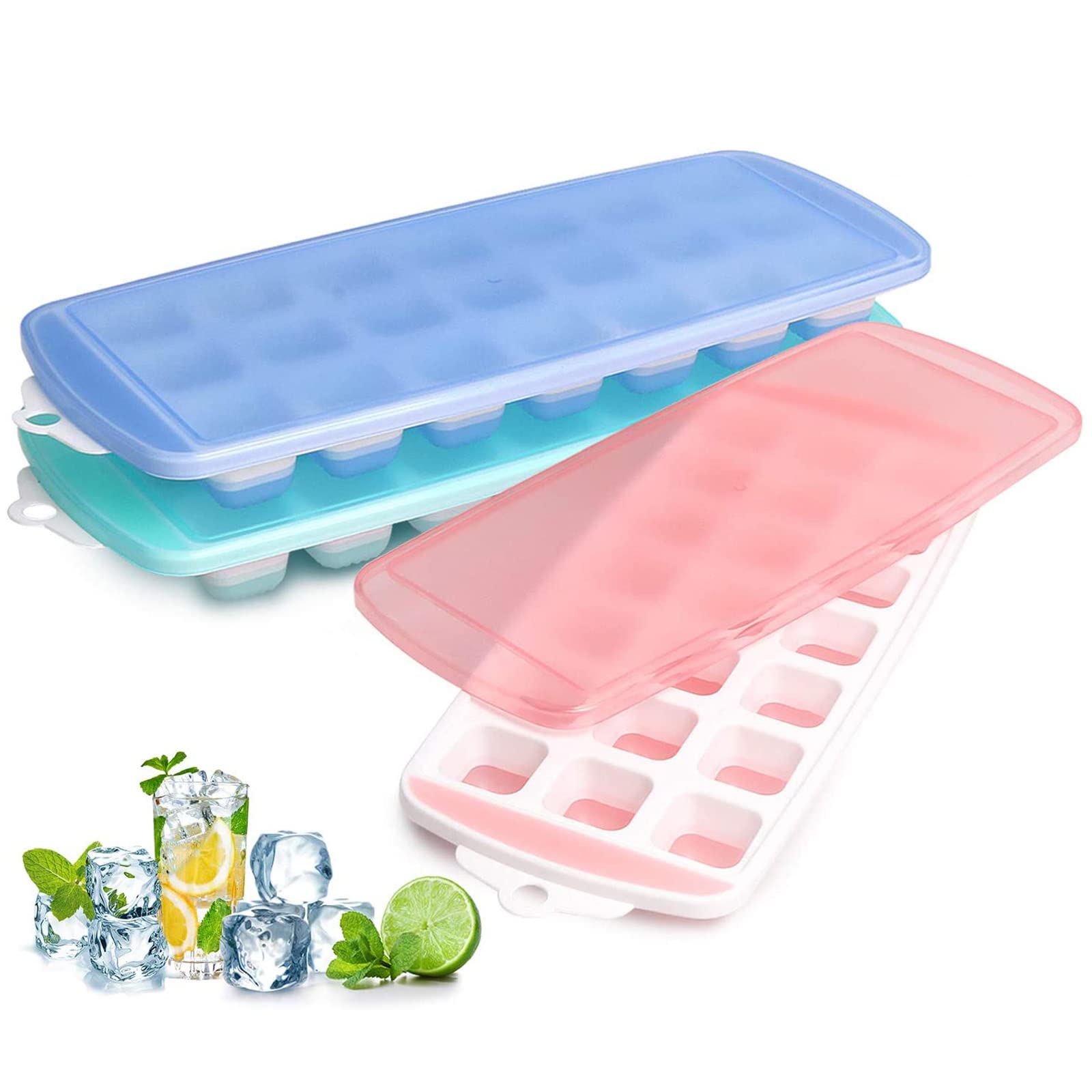 Small Ice Cube Trays With Lid For Freezer,Mini Ice Cube Trays For Freezer With Lid,Silicone Ice Cube Trays,Tiny Ice Cube Trays F