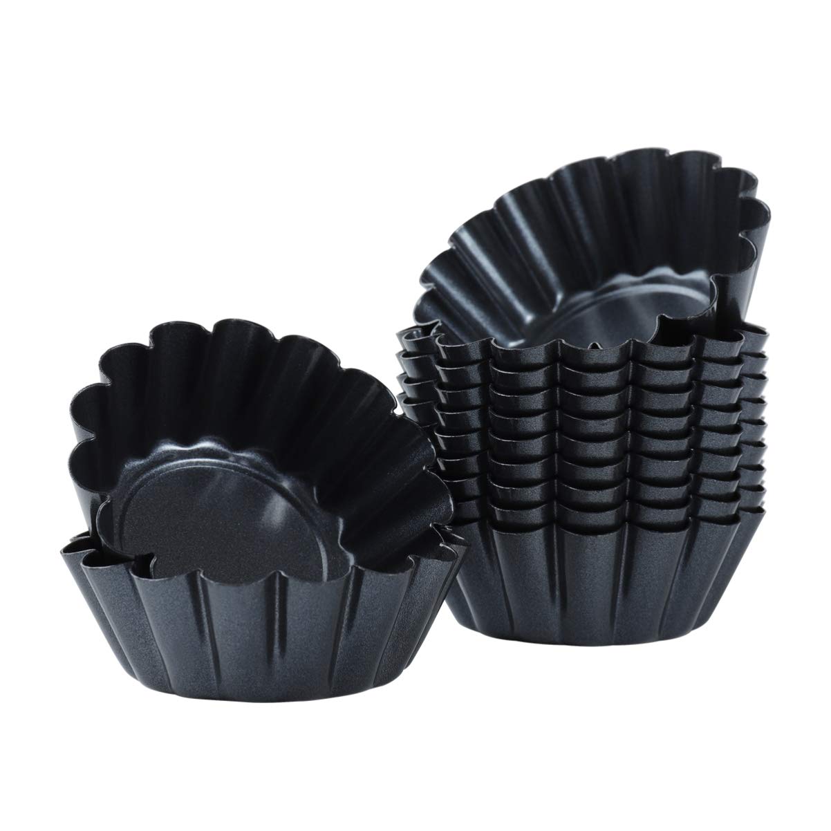 Healeved 24PCS Egg Tart Molds Mini Tart Pans Pie Tin Tartlet Pan Cupcake Cookie Pudding Muffin Baking Cups Cooking Molds for Pie