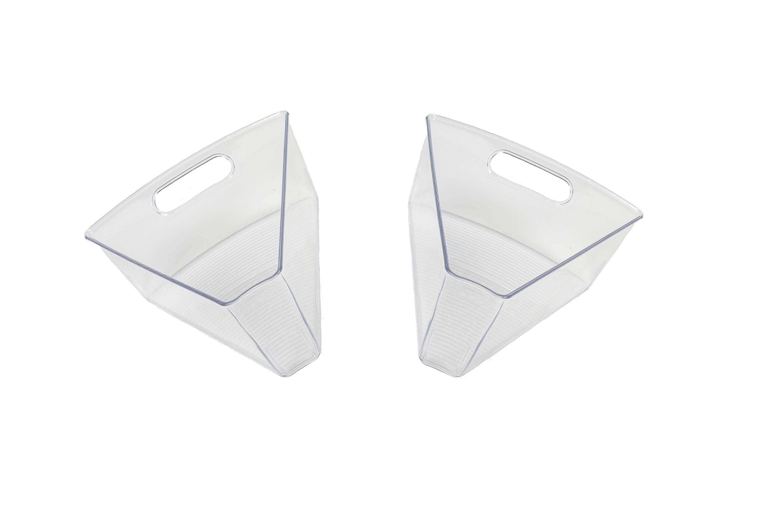 Kitchen Spaces Corner Lazy Susan Kitchen Organization, 2 Pack, Clear