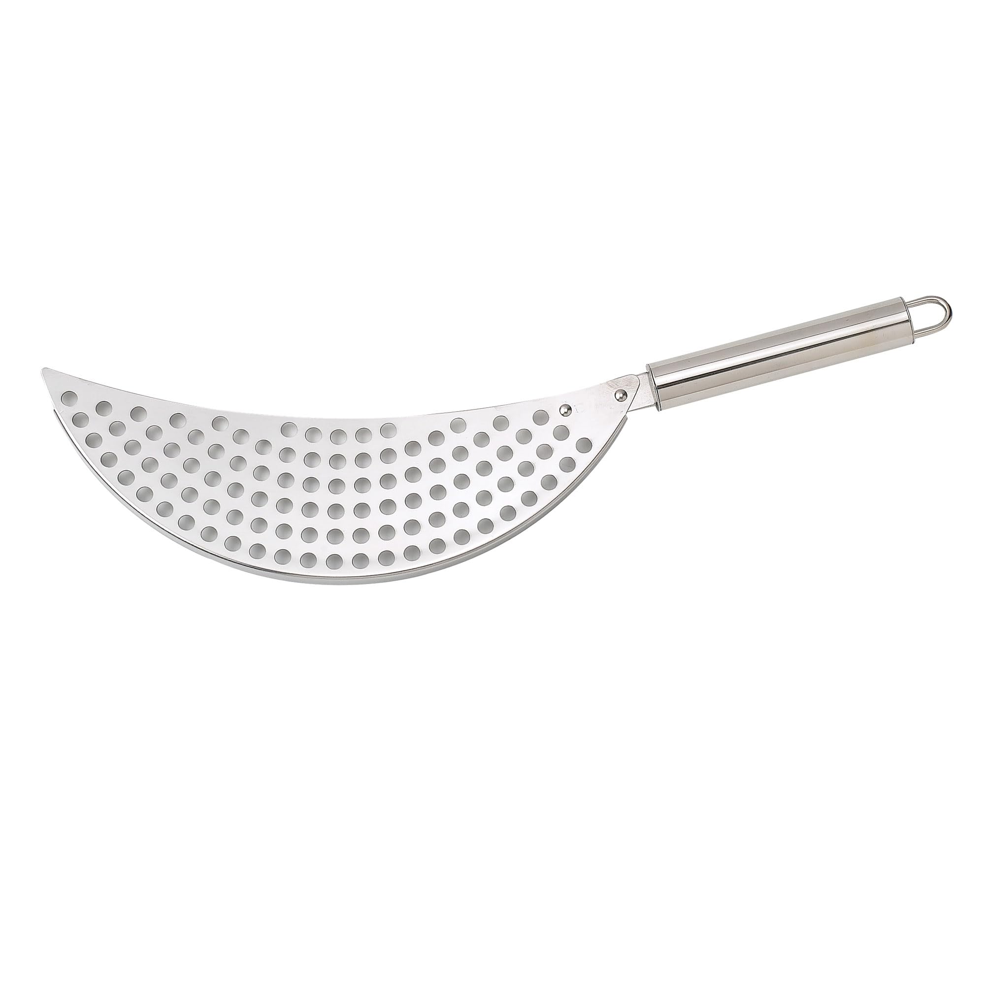 HIC Kitchen Half Moon Pot Strainer, Stainless Steel, Drains Liquids from Boiled or Steamed Foods