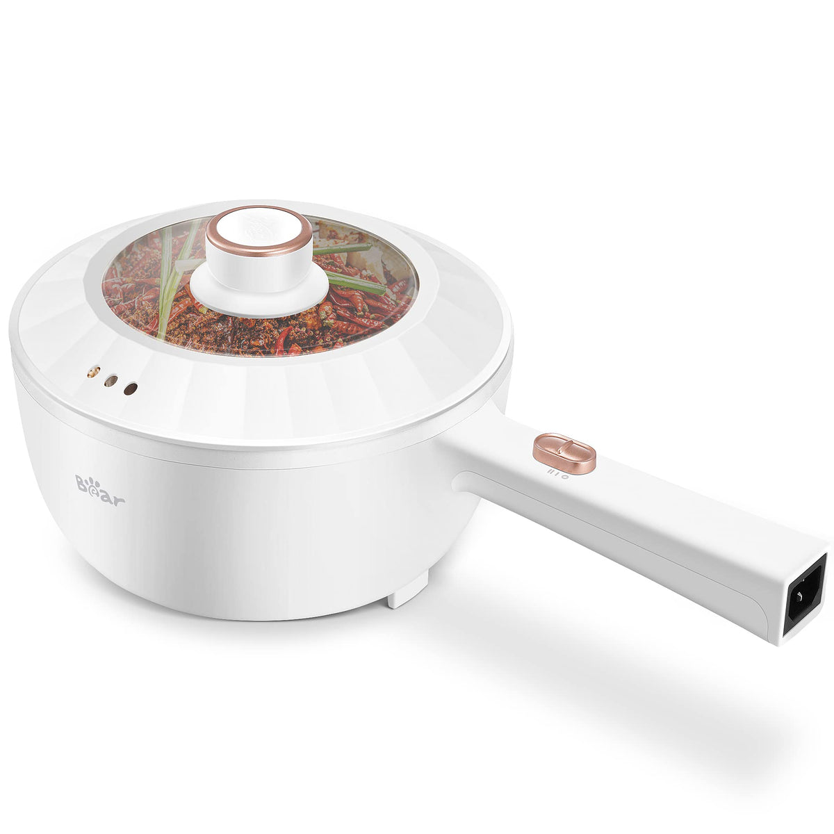 Bear Hot Pot Electric, 2L Multifunctional Portable Pot For Cooking, 1000W Rapid Noodles Electric Pot, Non-Stick Frying Pans For