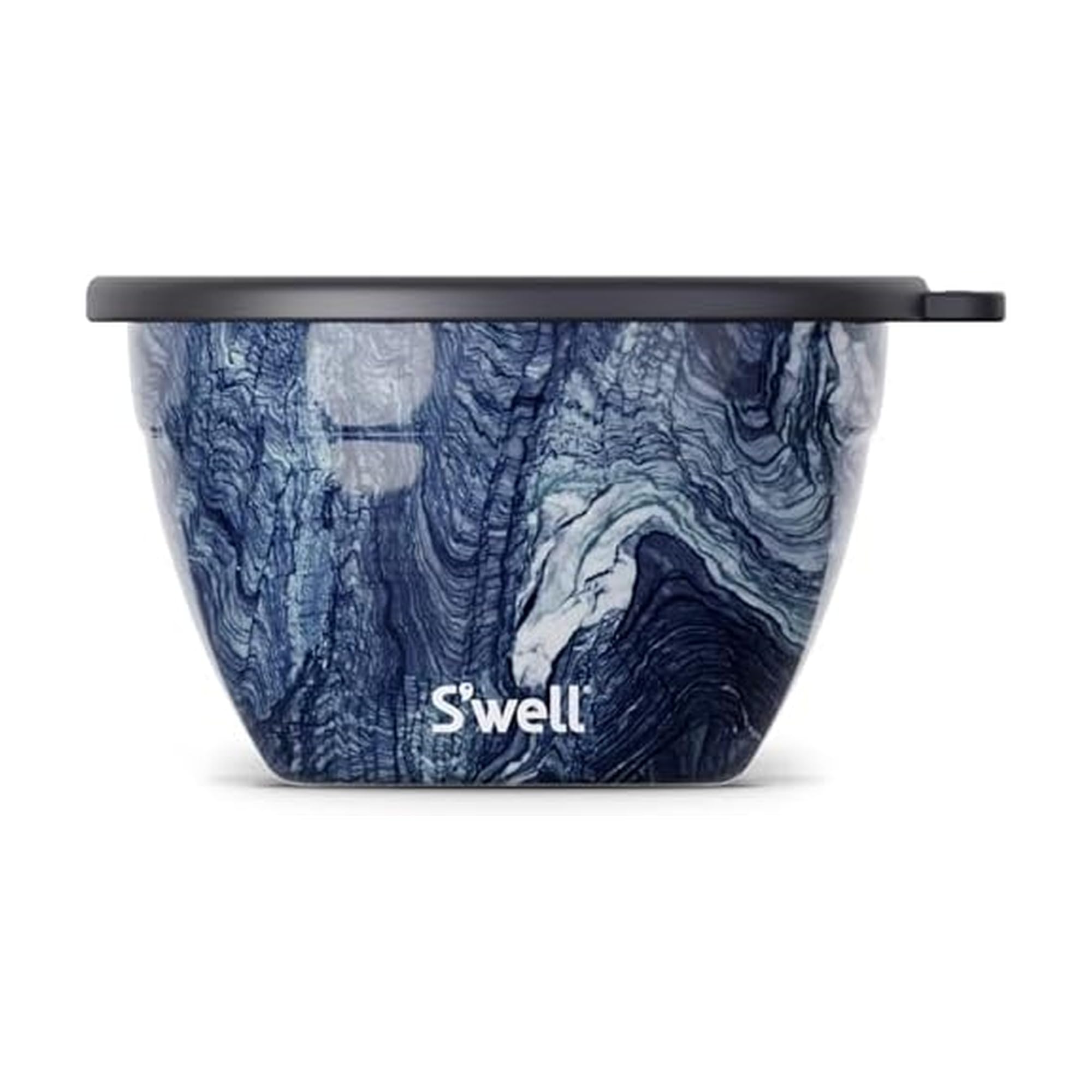 Swell Stainless Steel 64oz Salad Bowl Kit, Azurite Color, Includes 2oz Condiment Container and Removable Tray, Leak-Proof, Easy 