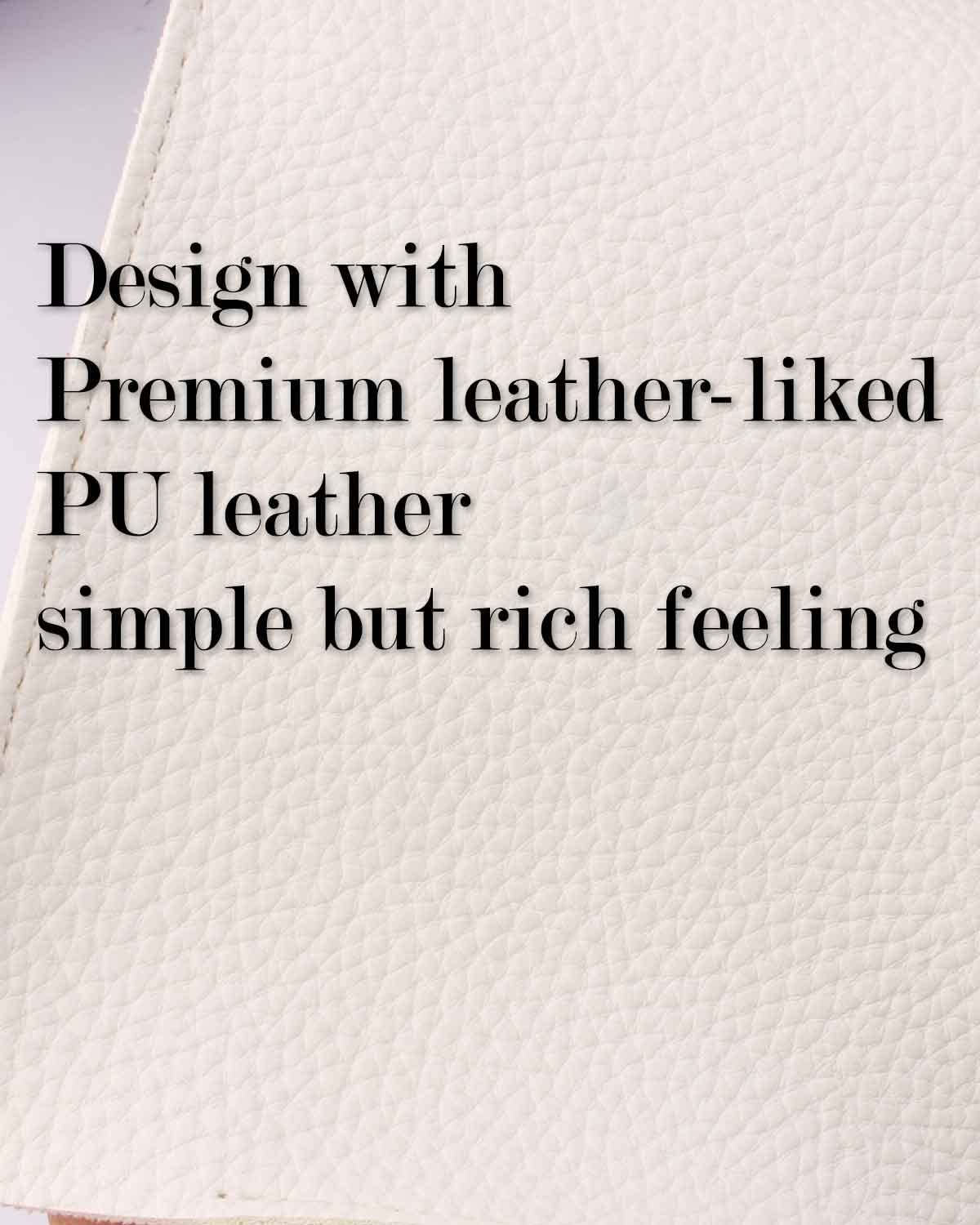 JESMINI Leather Tissue Box Cover – Modern PU Leather, Medium Size, White, Rectangular Design for Bathroom and Office