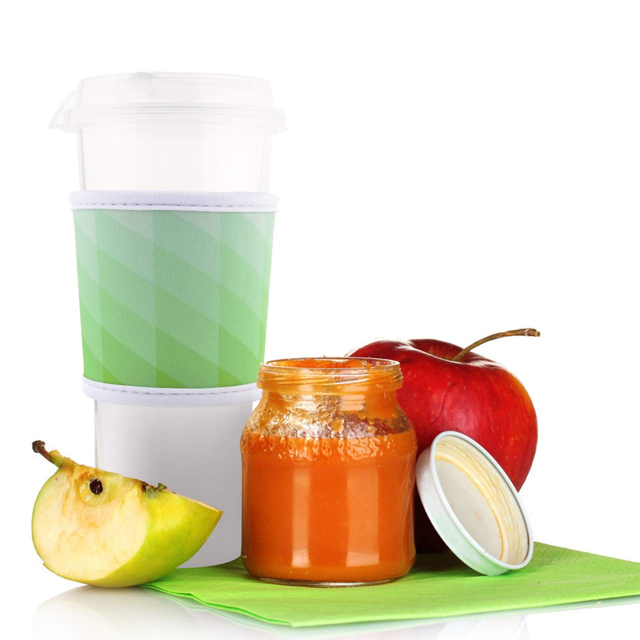 CM Reusable Neoprene Coffee Mug Sleeve - Heat Resistant Insulator for Hot/Cold Beverages, Small, Lattic Patterns (6 Pcs)